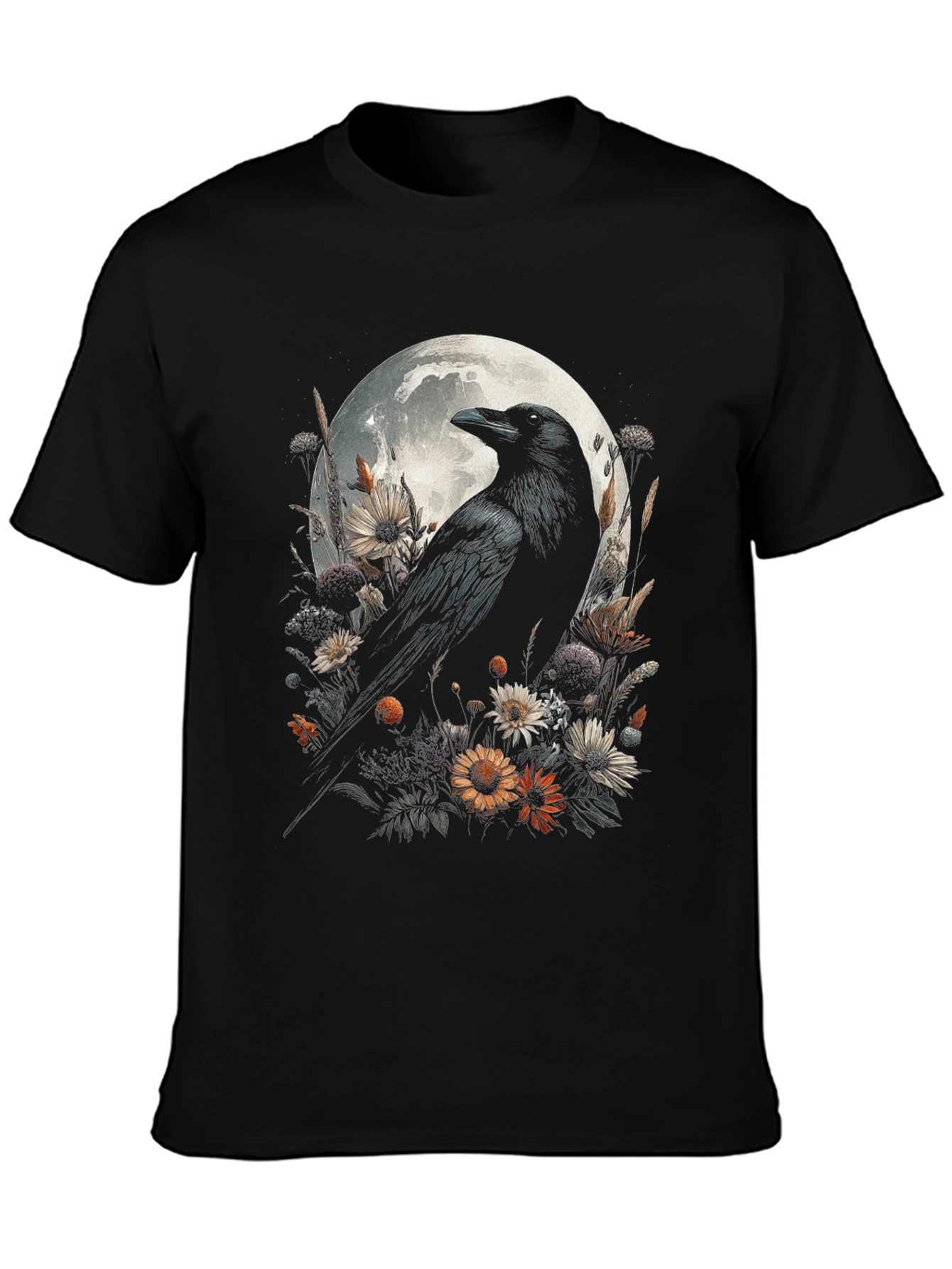 Raven & Moon Graphic Tee - Mens Black T-Shirt