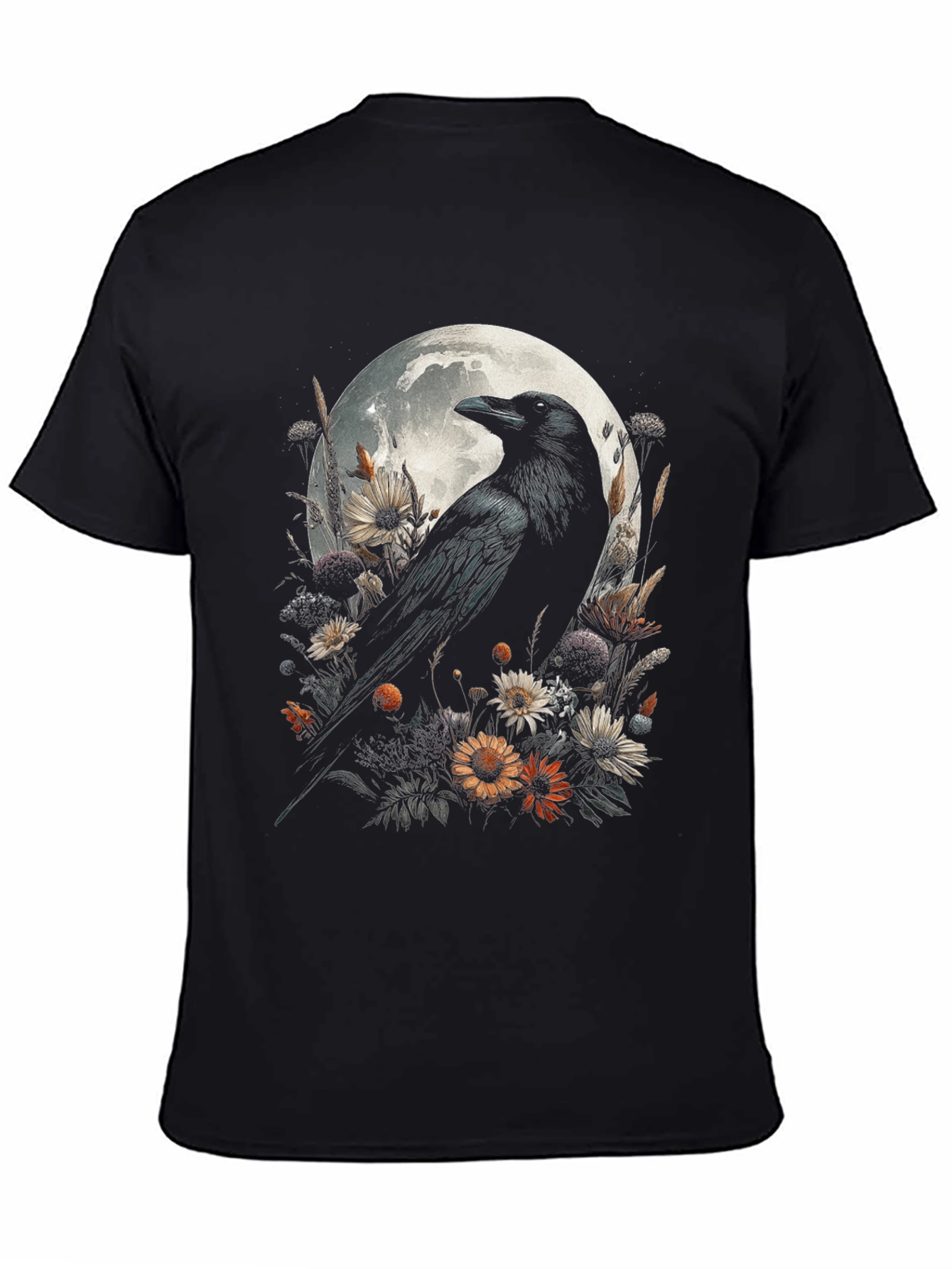 Raven & Moon Graphic Tee - Mens Black T-Shirt