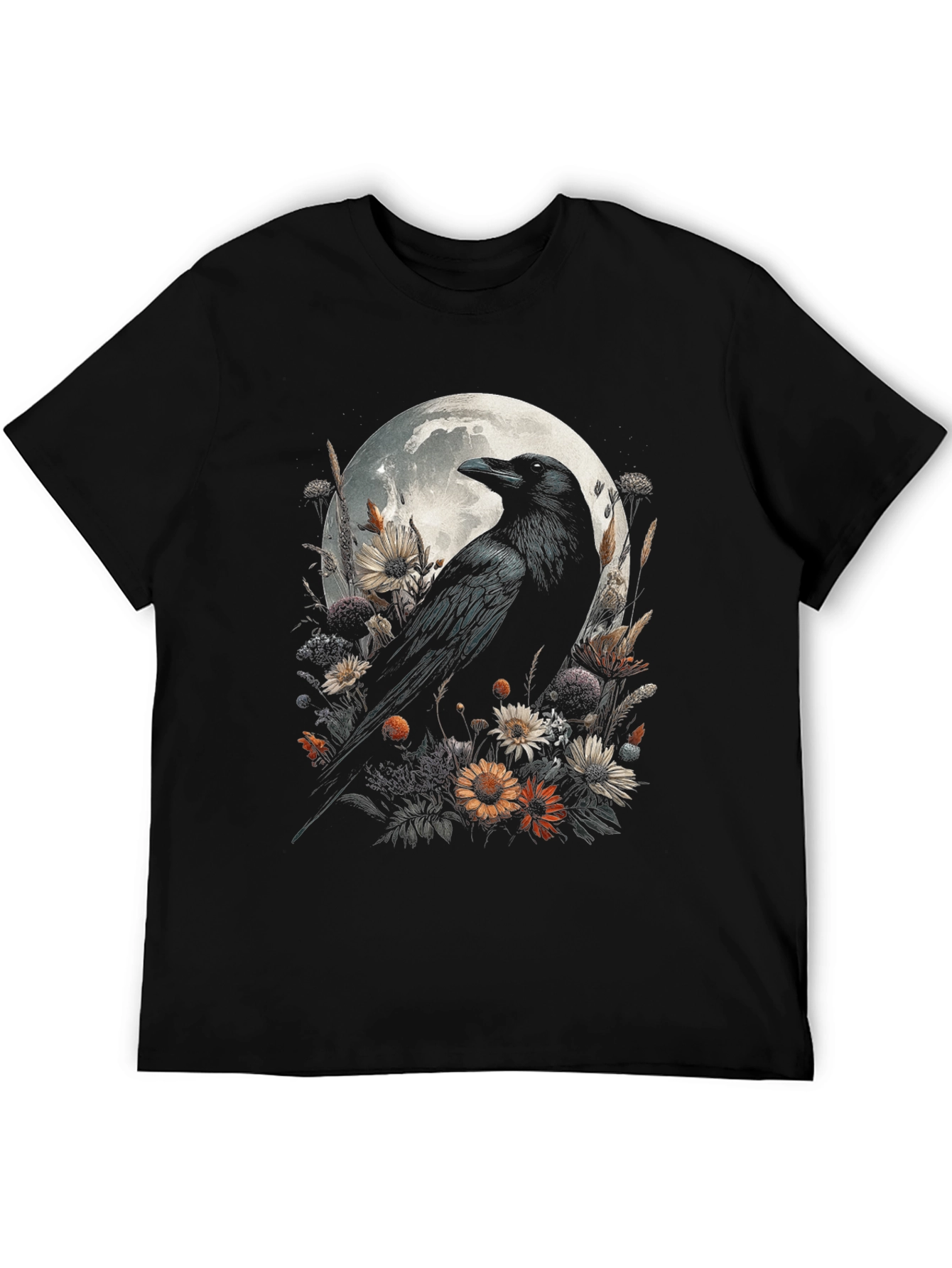 Raven & Moon Graphic Tee - Mens Black T-Shirt