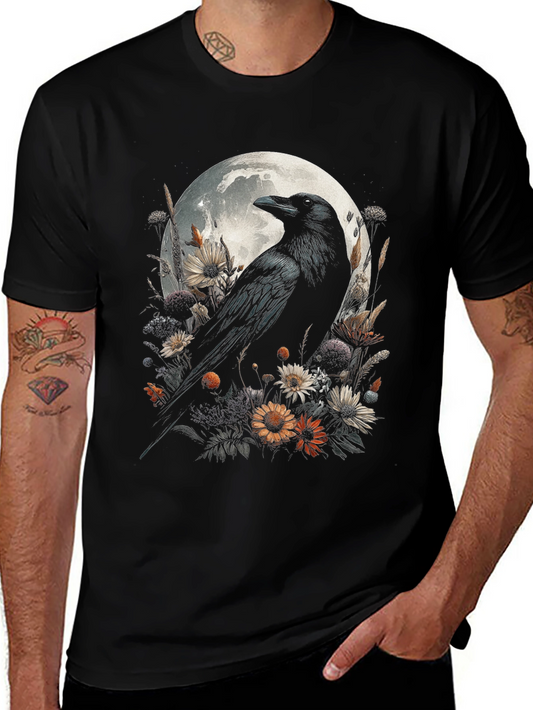 Raven & Moon Graphic Tee - Mens Black T-Shirt