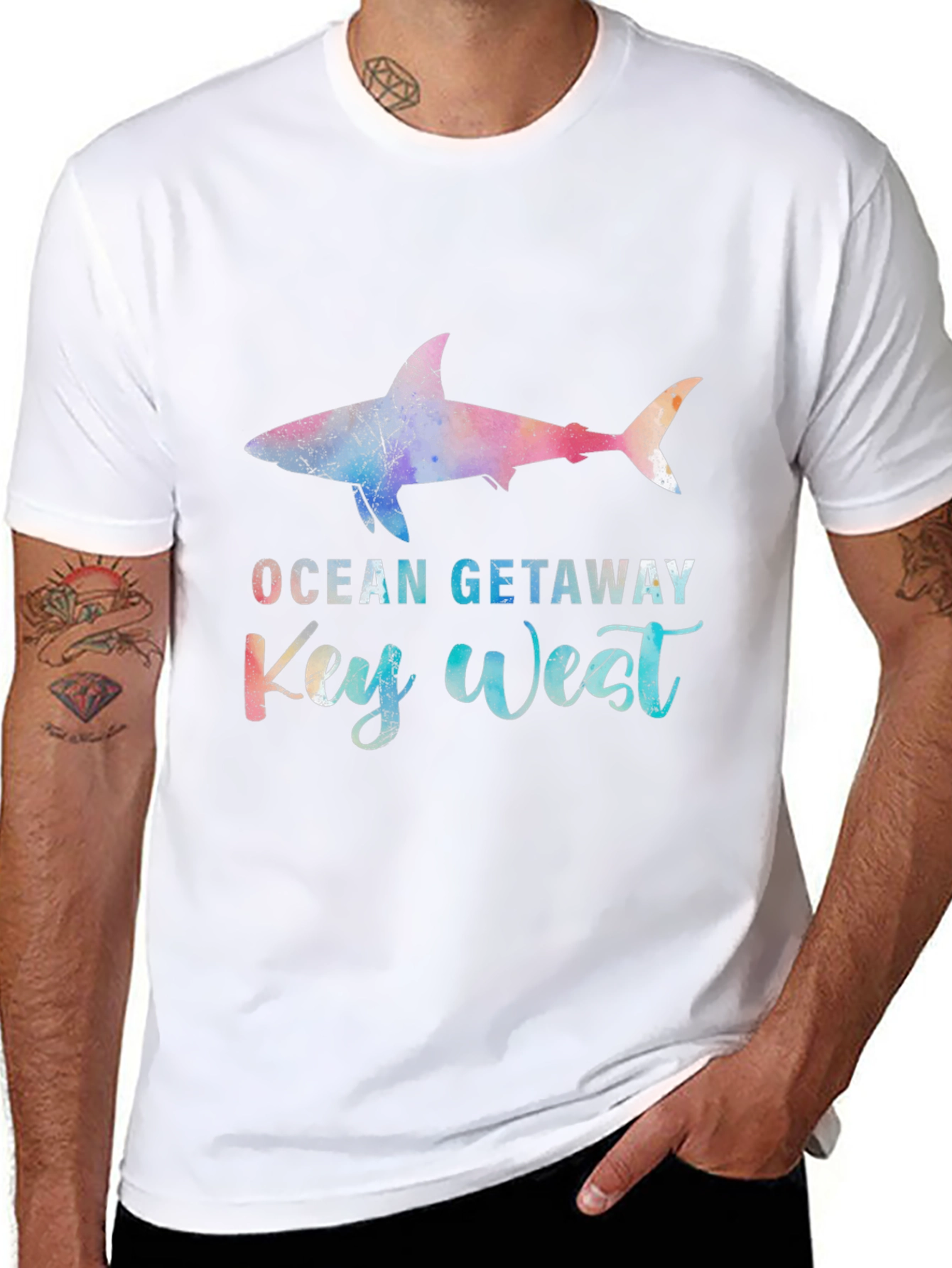 Ocean Getaway Key West Shark Graphic T-Shirt