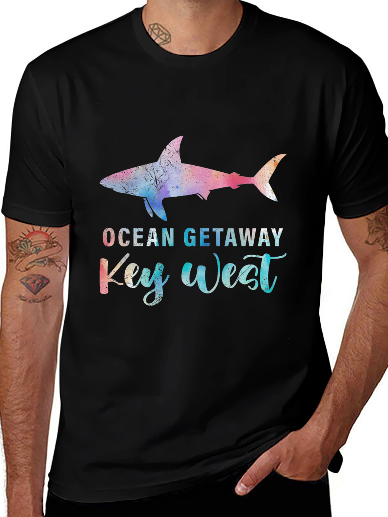 Ocean Getaway Key West Shark Graphic T-Shirt