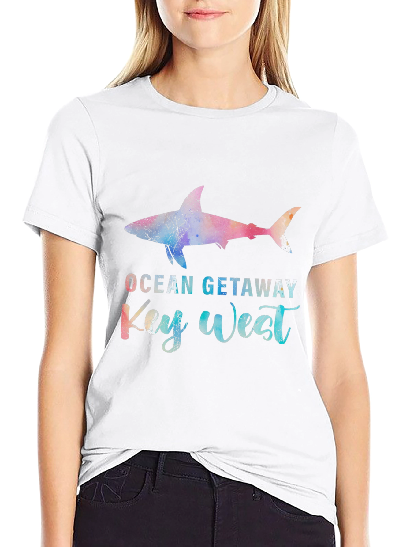 Ocean Getaway Key West Shark Graphic T-Shirt