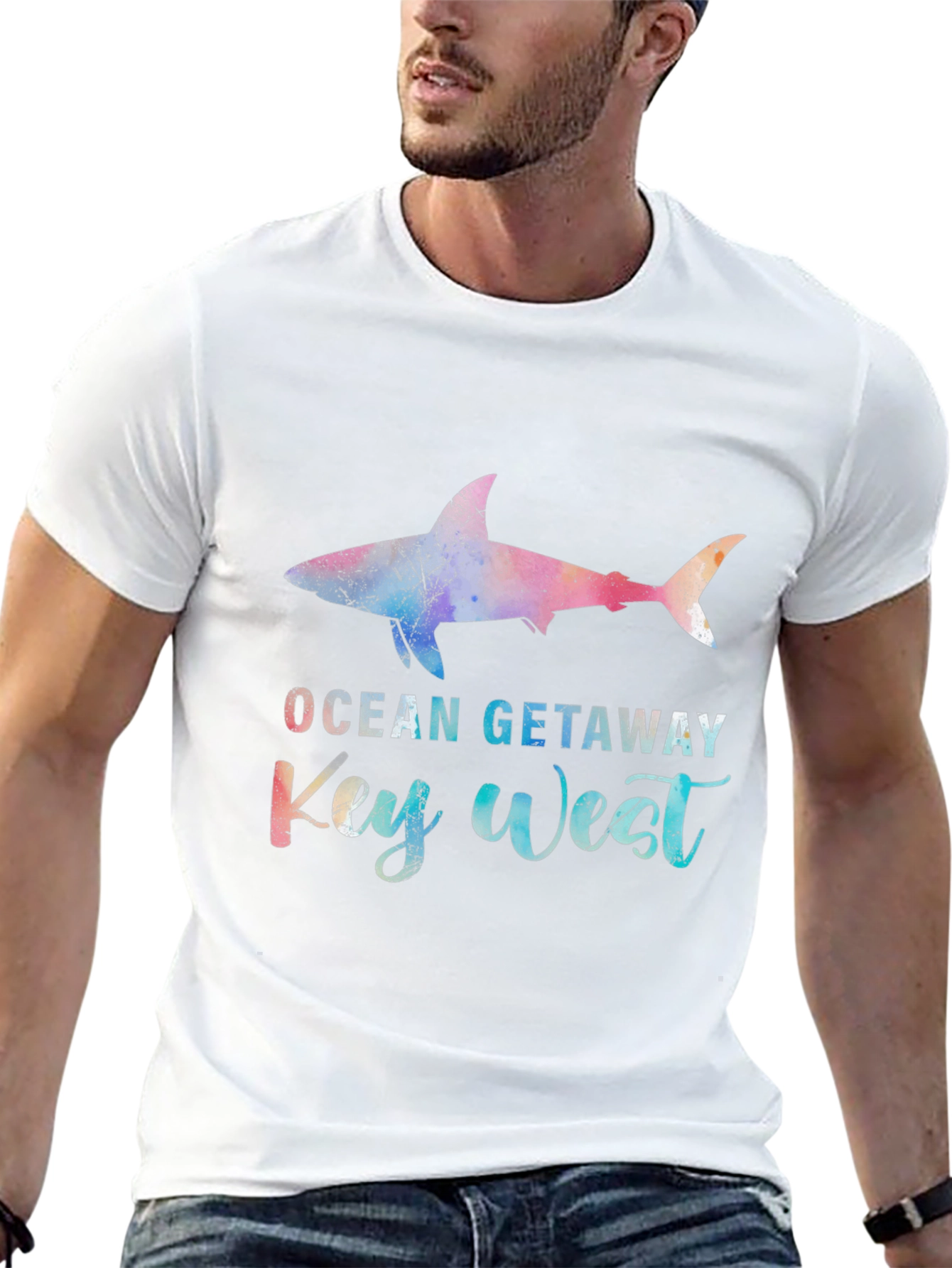 Ocean Getaway Key West Shark Graphic T-Shirt