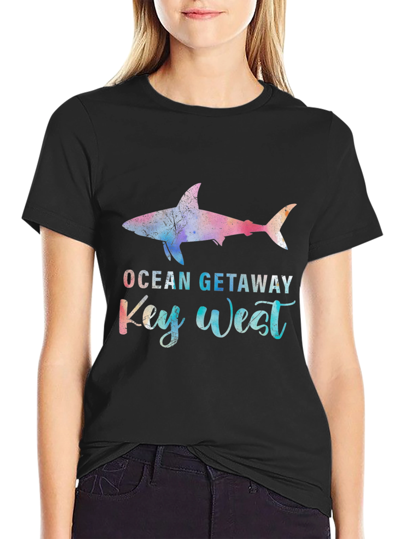 Ocean Getaway Key West Shark Graphic T-Shirt