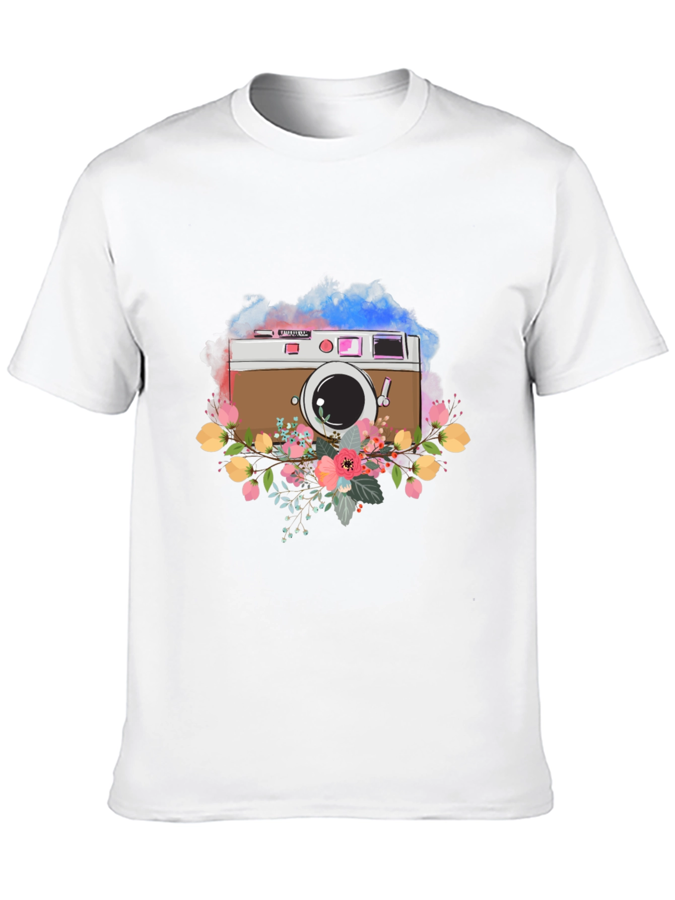 Floral Camera Graphic Tee - Stylish & Unique