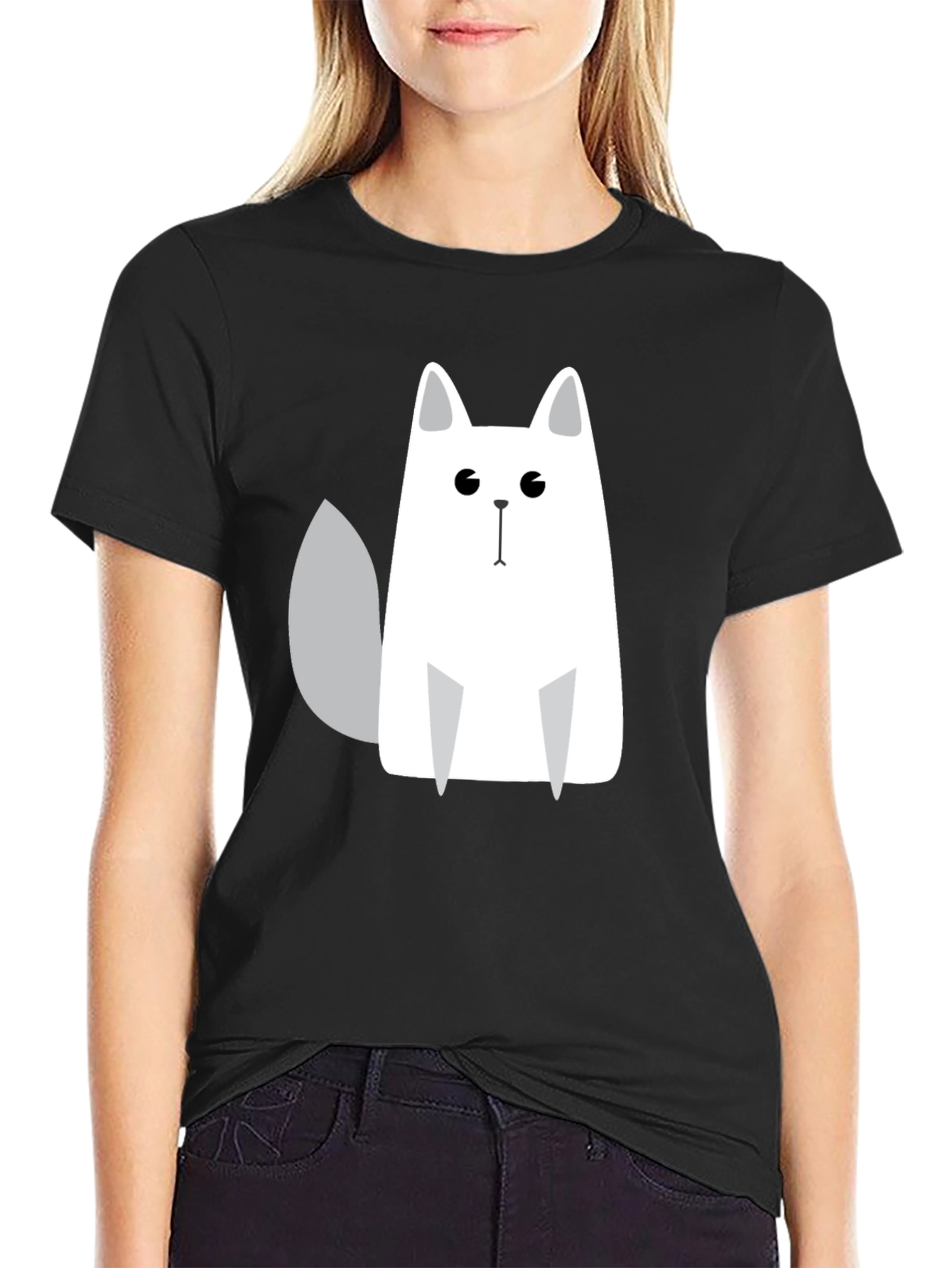 Cool Cat Graphic Print Black T-Shirt