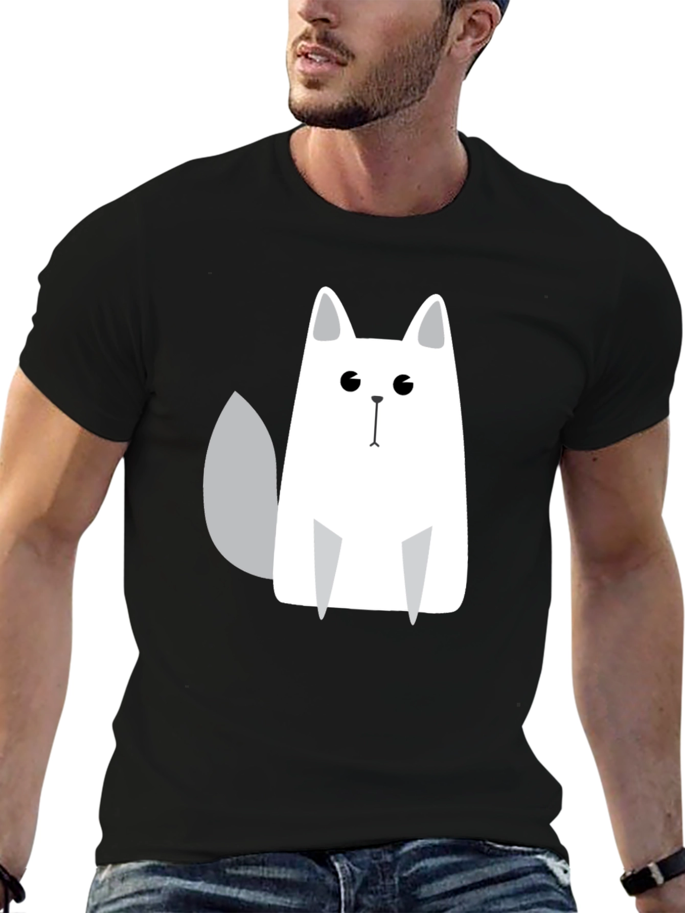 Cool Cat Graphic Print Black T-Shirt