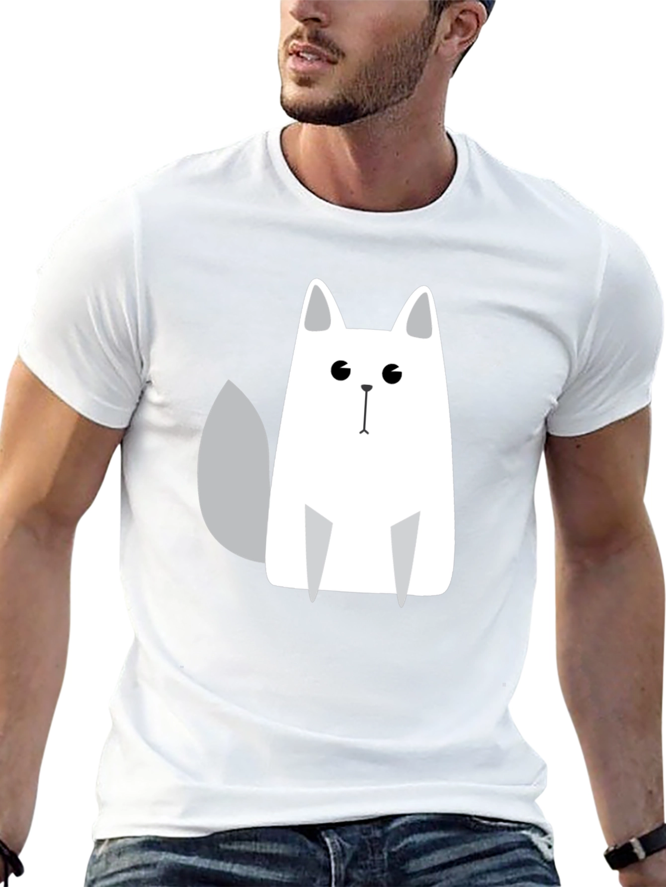 Cool Cat Graphic Print Black T-Shirt