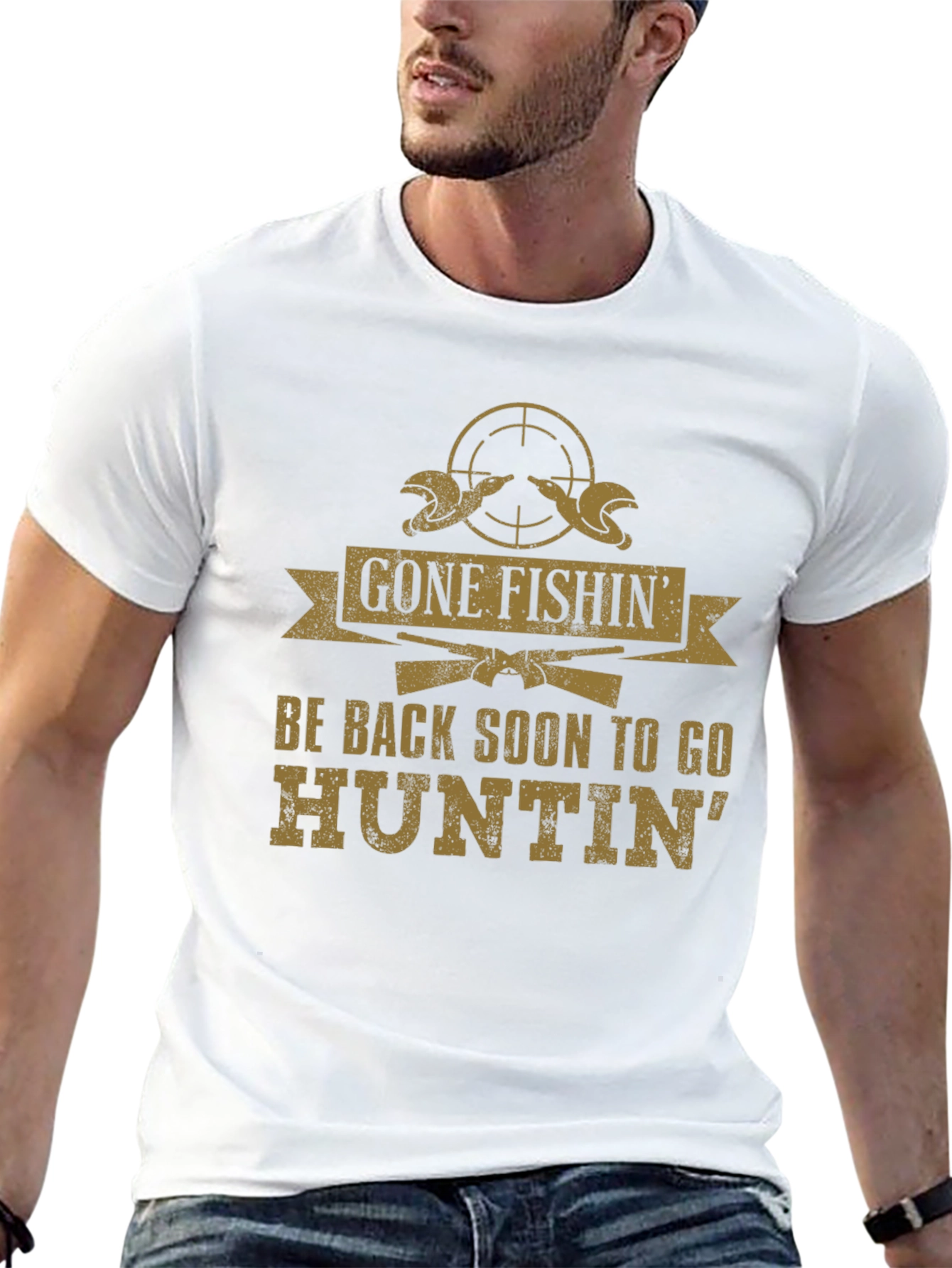 Gone Fishin Huntin Graphic Tee