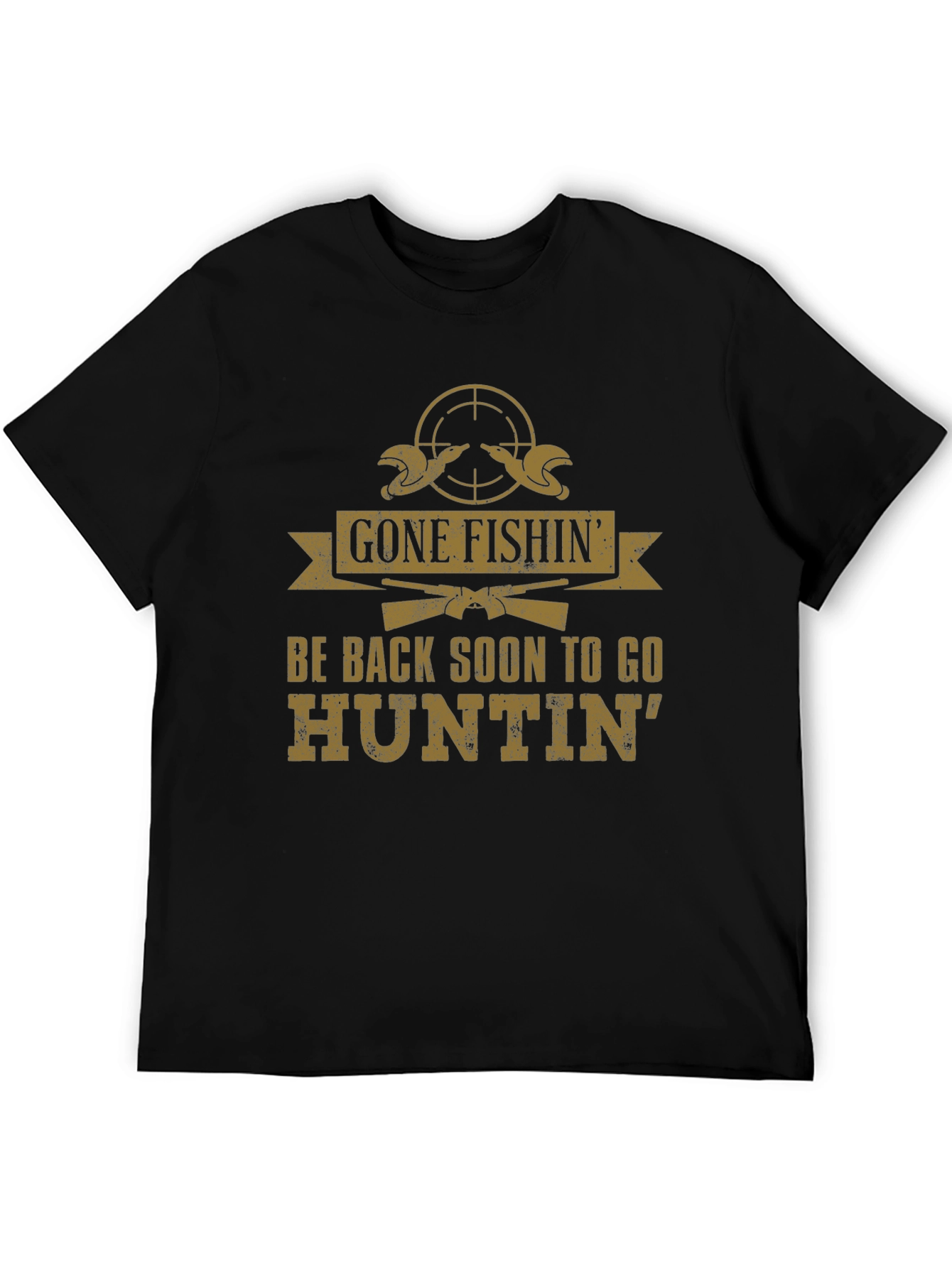 Gone Fishin Huntin Graphic Tee