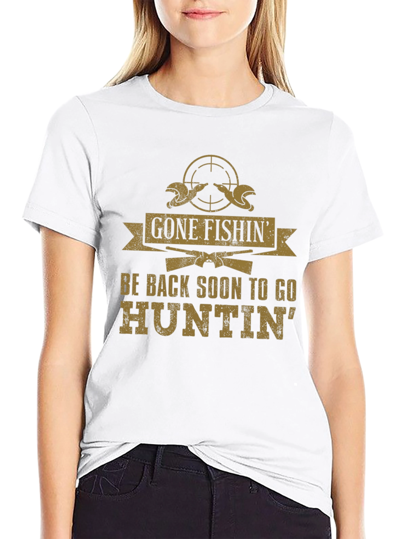 Gone Fishin Huntin Graphic Tee