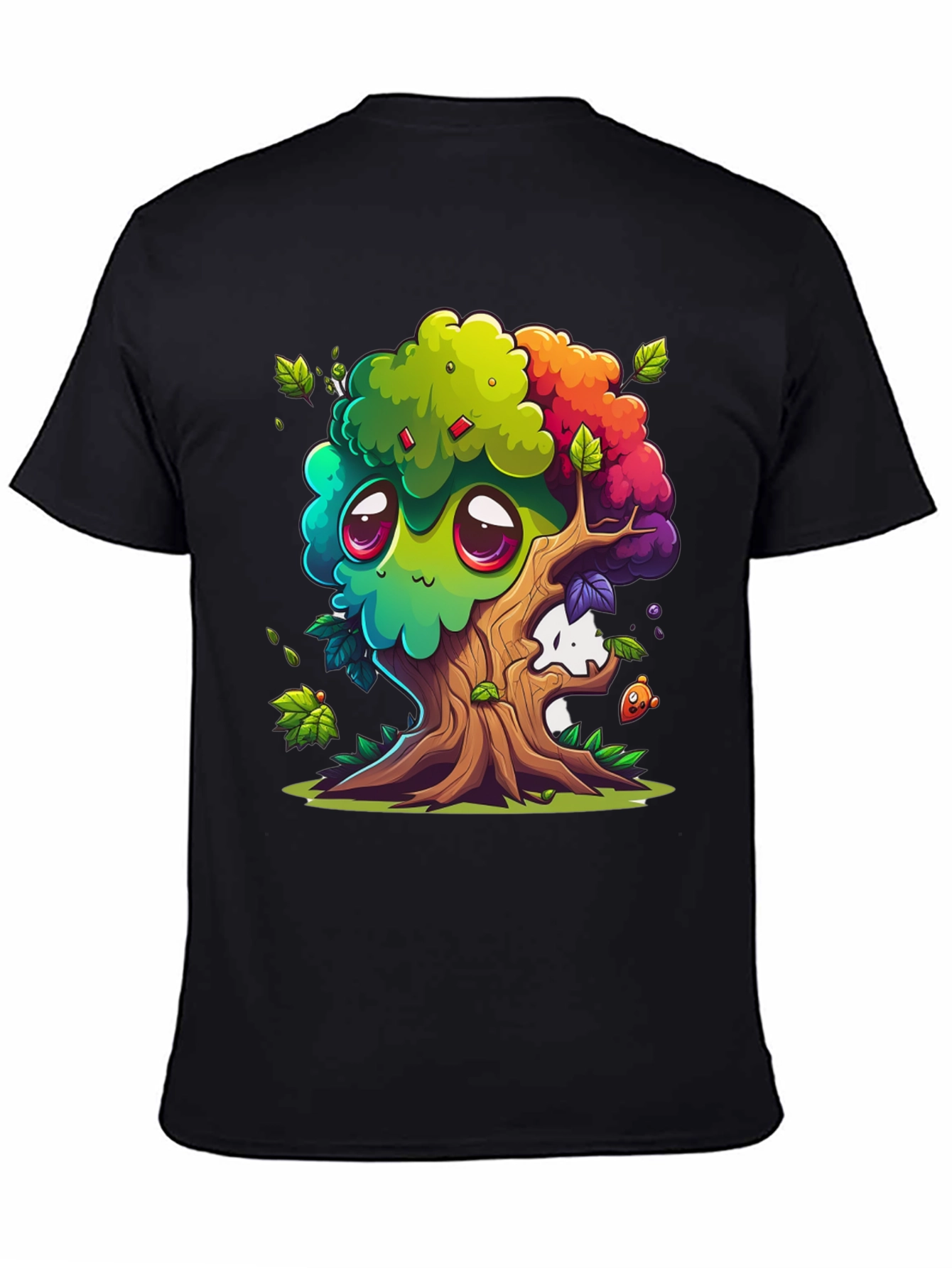 Cartoon Tree Graphic Tee - Whimsical Unisex T-Shirt