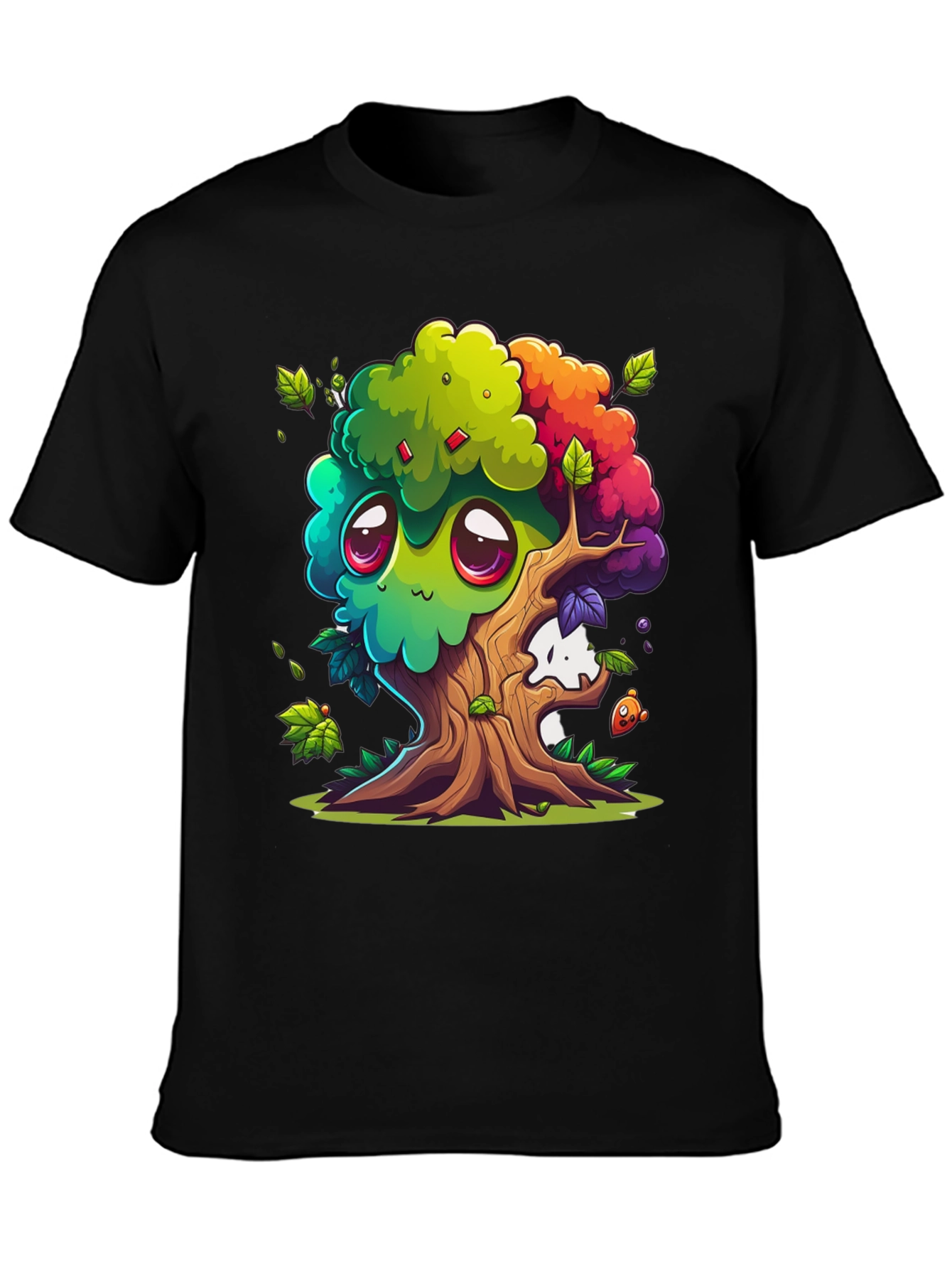 Cartoon Tree Graphic Tee - Whimsical Unisex T-Shirt