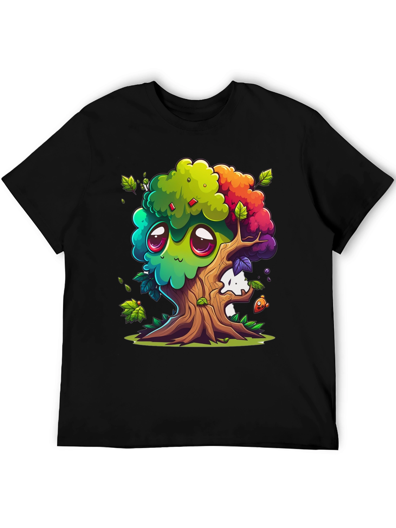Cartoon Tree Graphic Tee - Whimsical Unisex T-Shirt