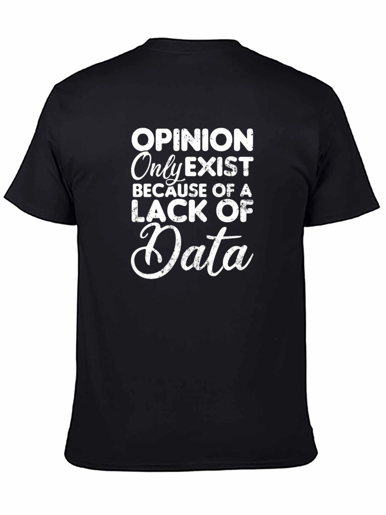 Opinion Lack Data T-Shirt: Black Cotton Blend Tee