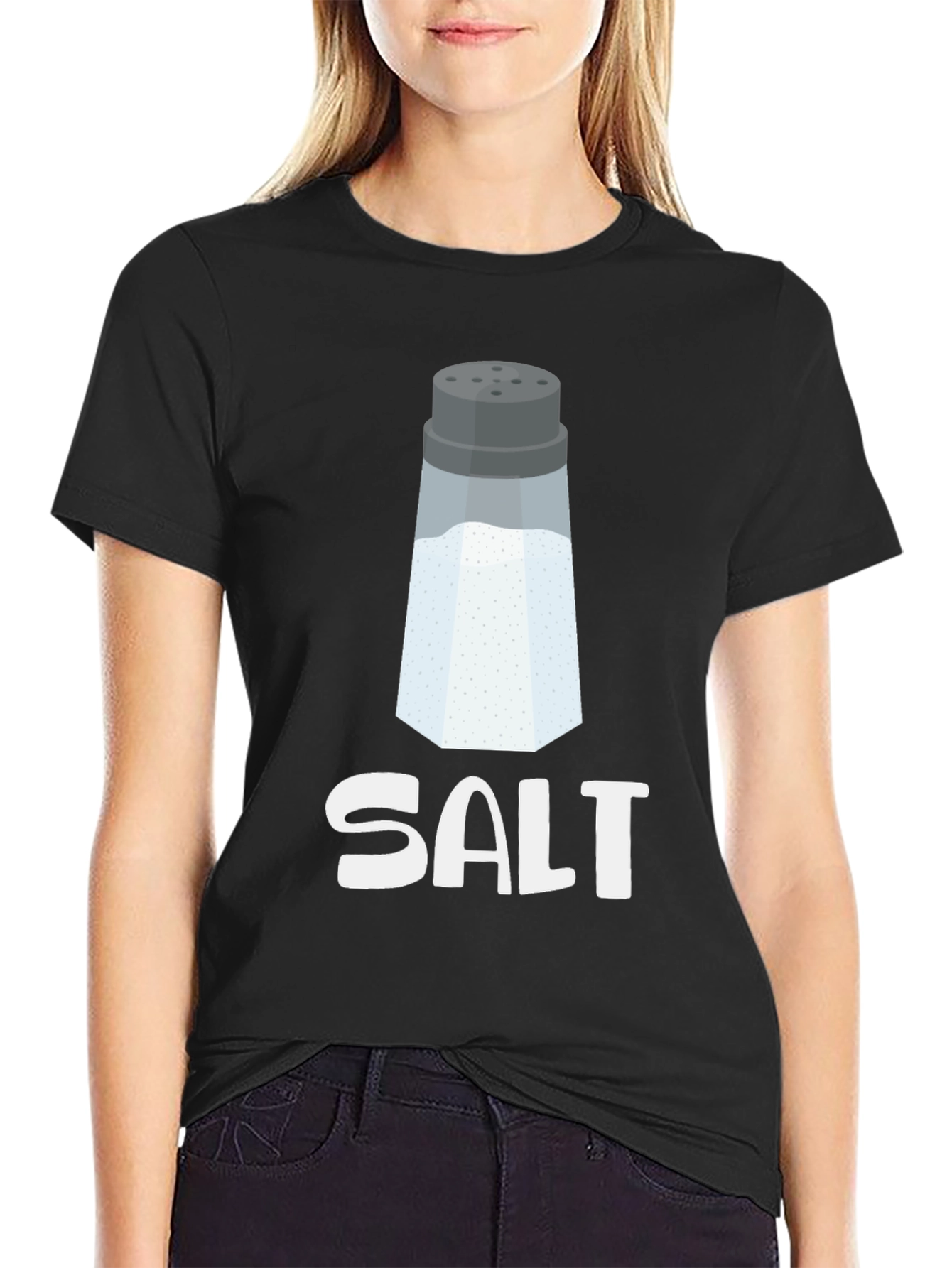 Novelty Salt Shaker Graphic Tee - Black