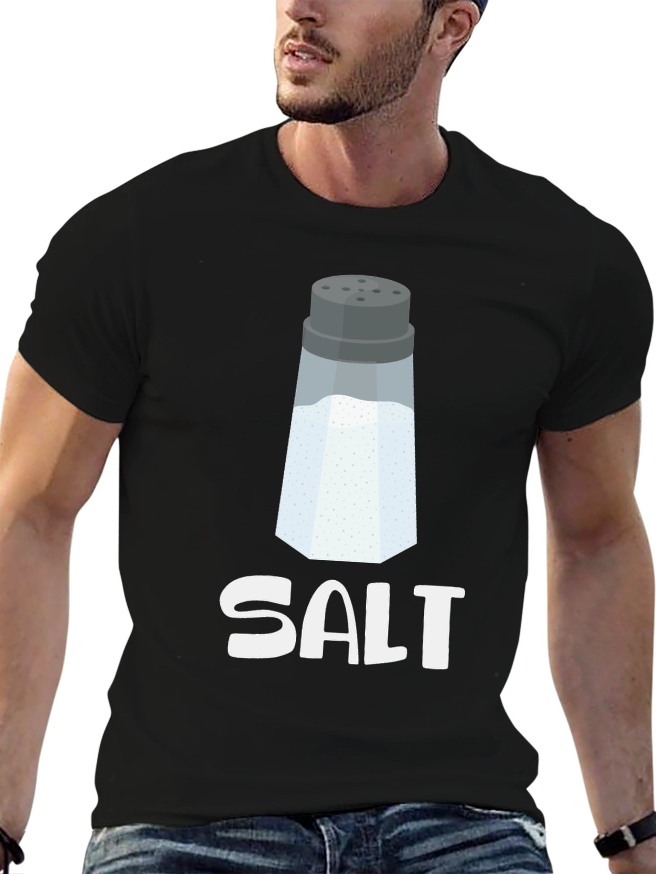 Novelty Salt Shaker Graphic Tee - Black