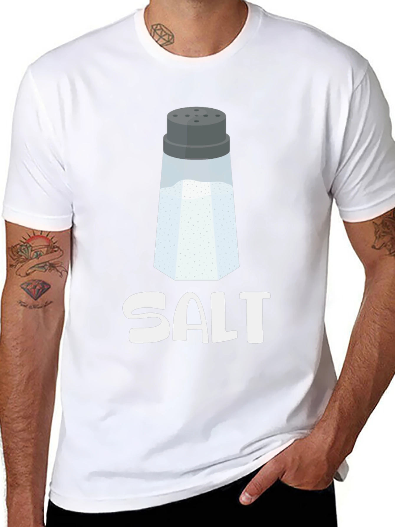 Novelty Salt Shaker Graphic Tee - Black