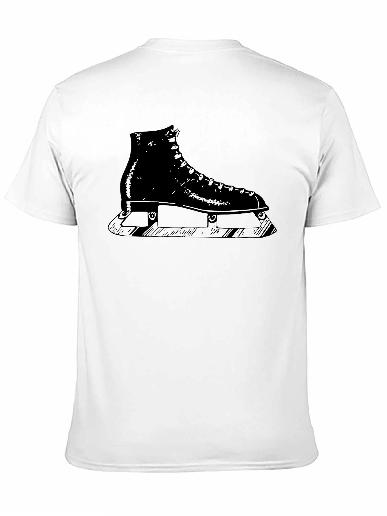 Mens Black T-Shirt with Ice Skate Design