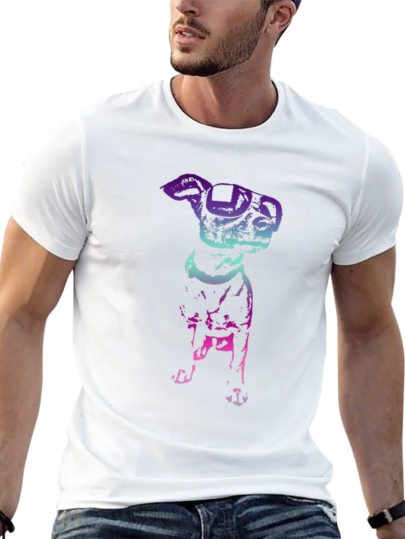 Dog with Glasses Graphic T-Shirt