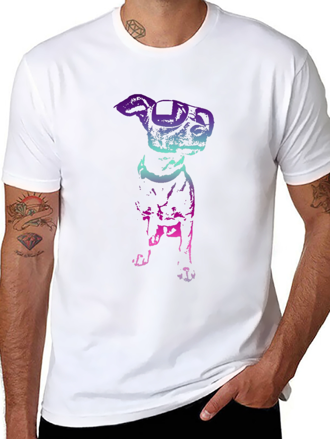Dog with Glasses Graphic T-Shirt