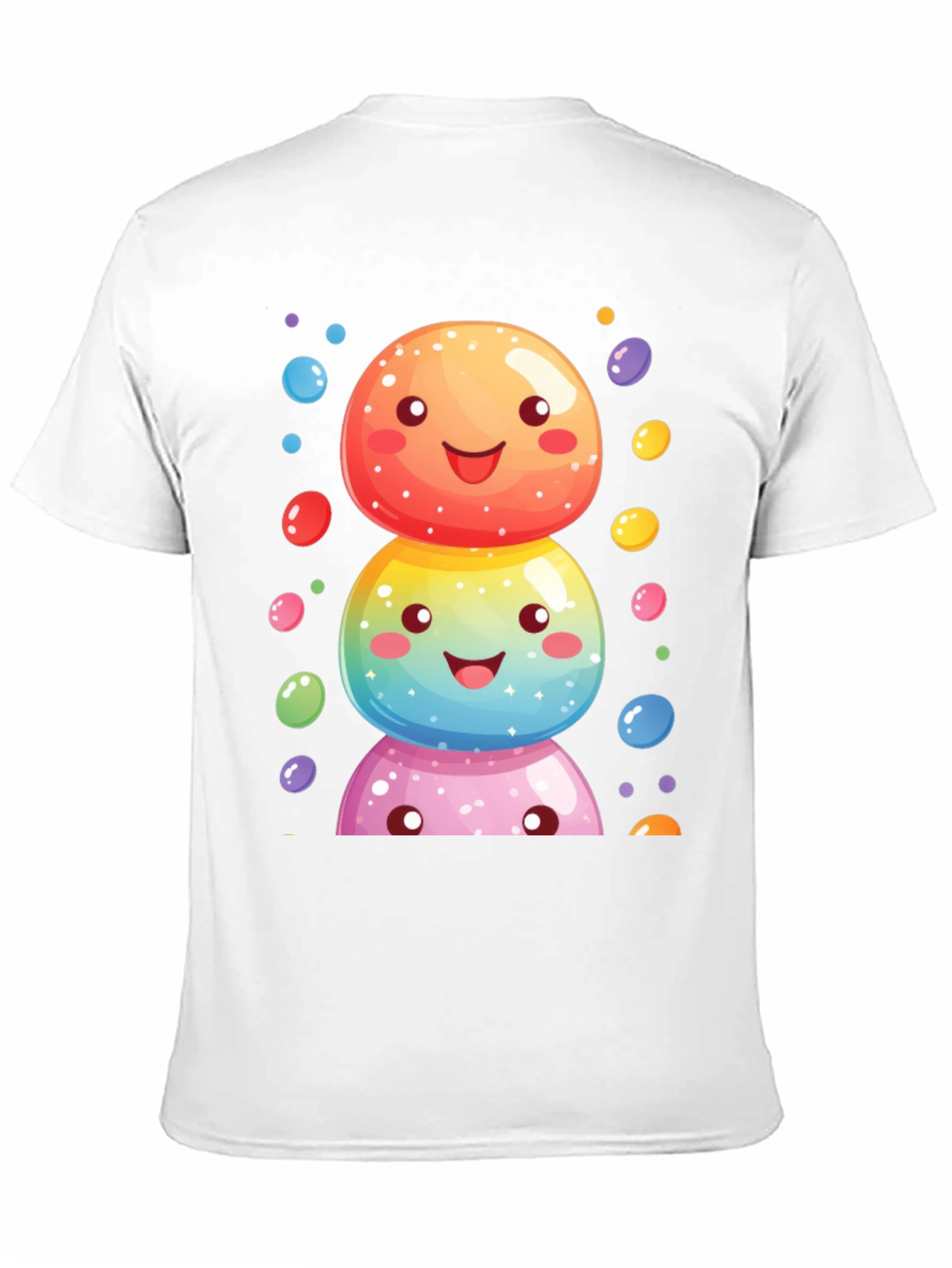 Whimsical Candy Stack Graphic Tee - Black