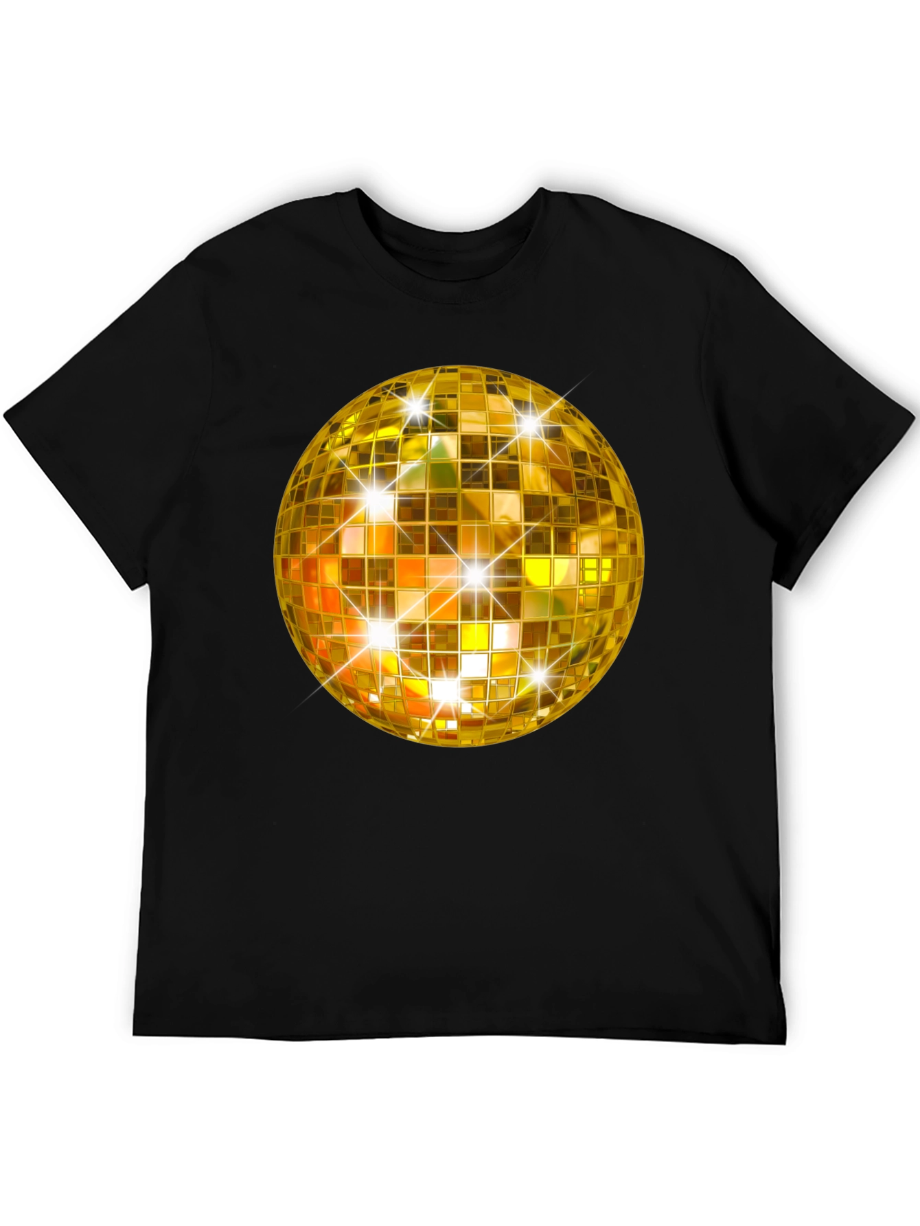 Golden Disco Ball T-Shirt - Sparkly Party Style