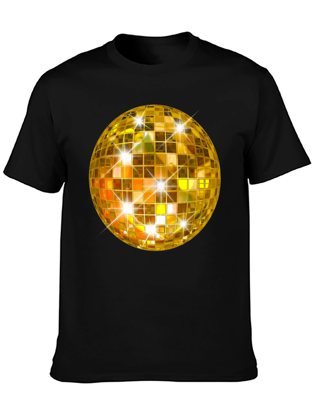 Golden Disco Ball T-Shirt - Sparkly Party Style