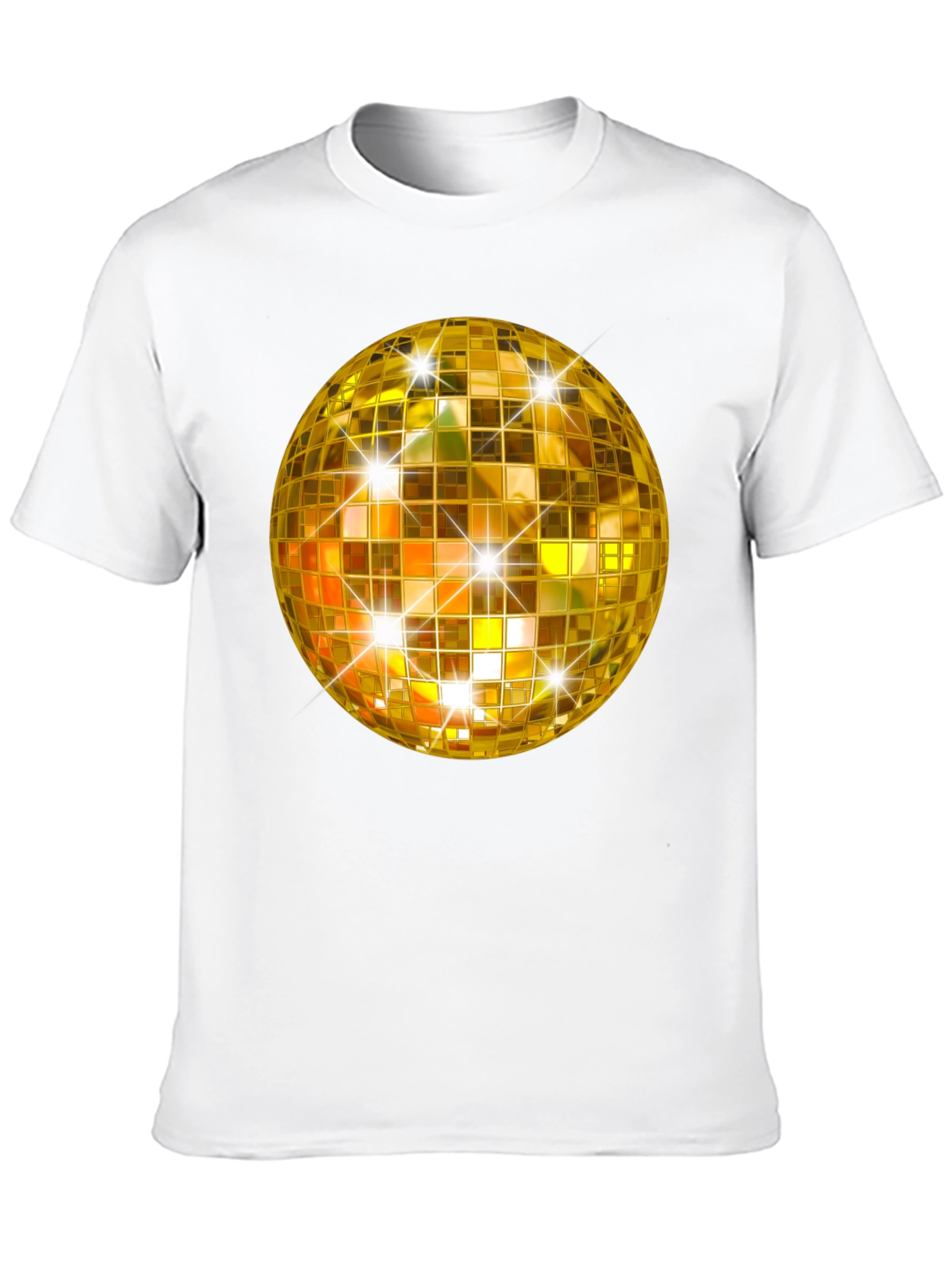 Golden Disco Ball T-Shirt - Sparkly Party Style