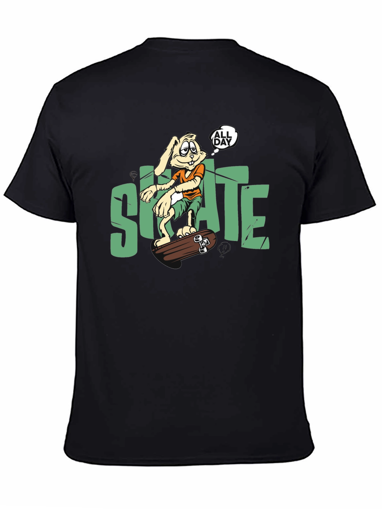 Skate All Day T-Shirt: Bunny Skateboarder