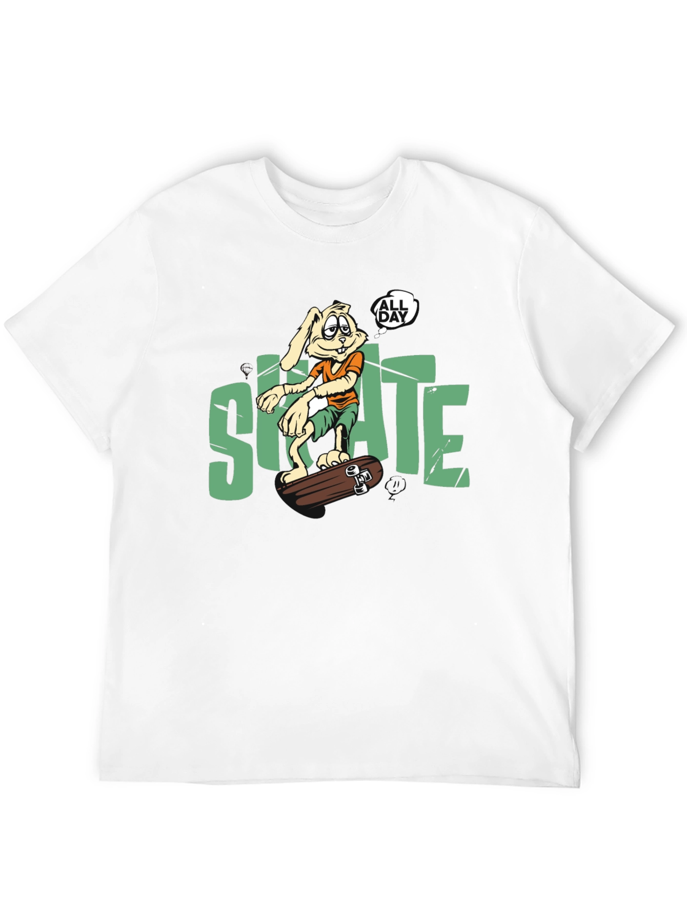 Skate All Day T-Shirt: Bunny Skateboarder