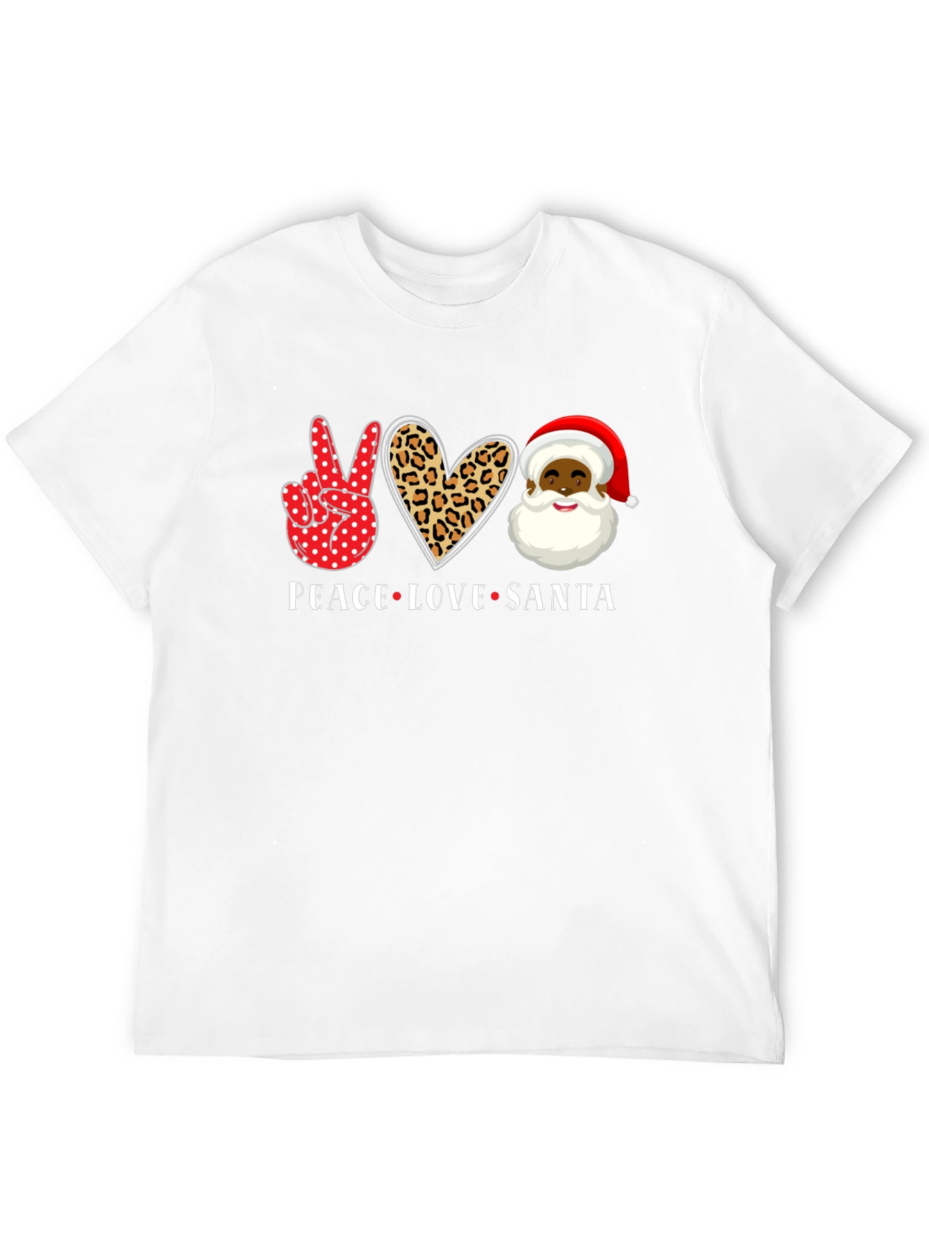 Peace Love Santa Black T-Shirt