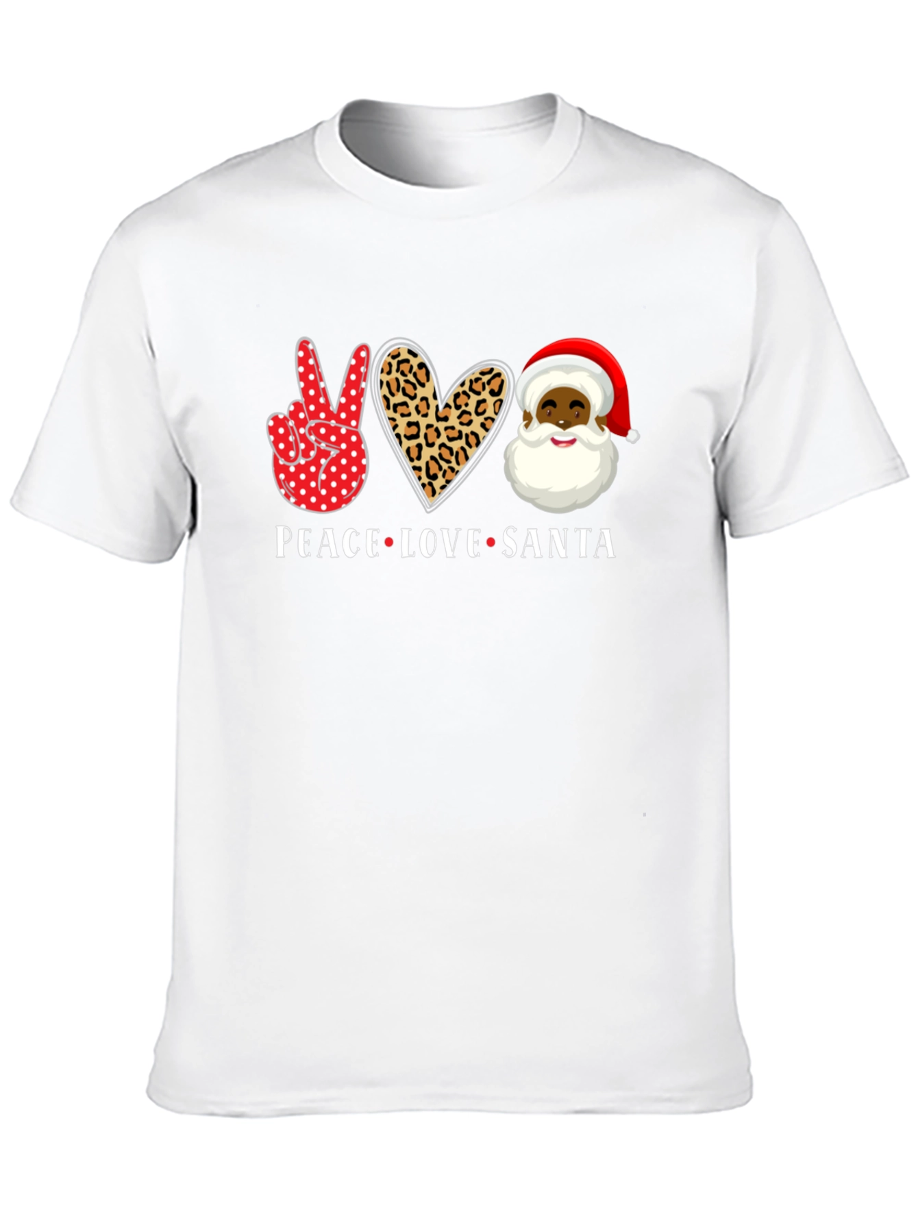 Peace Love Santa Black T-Shirt