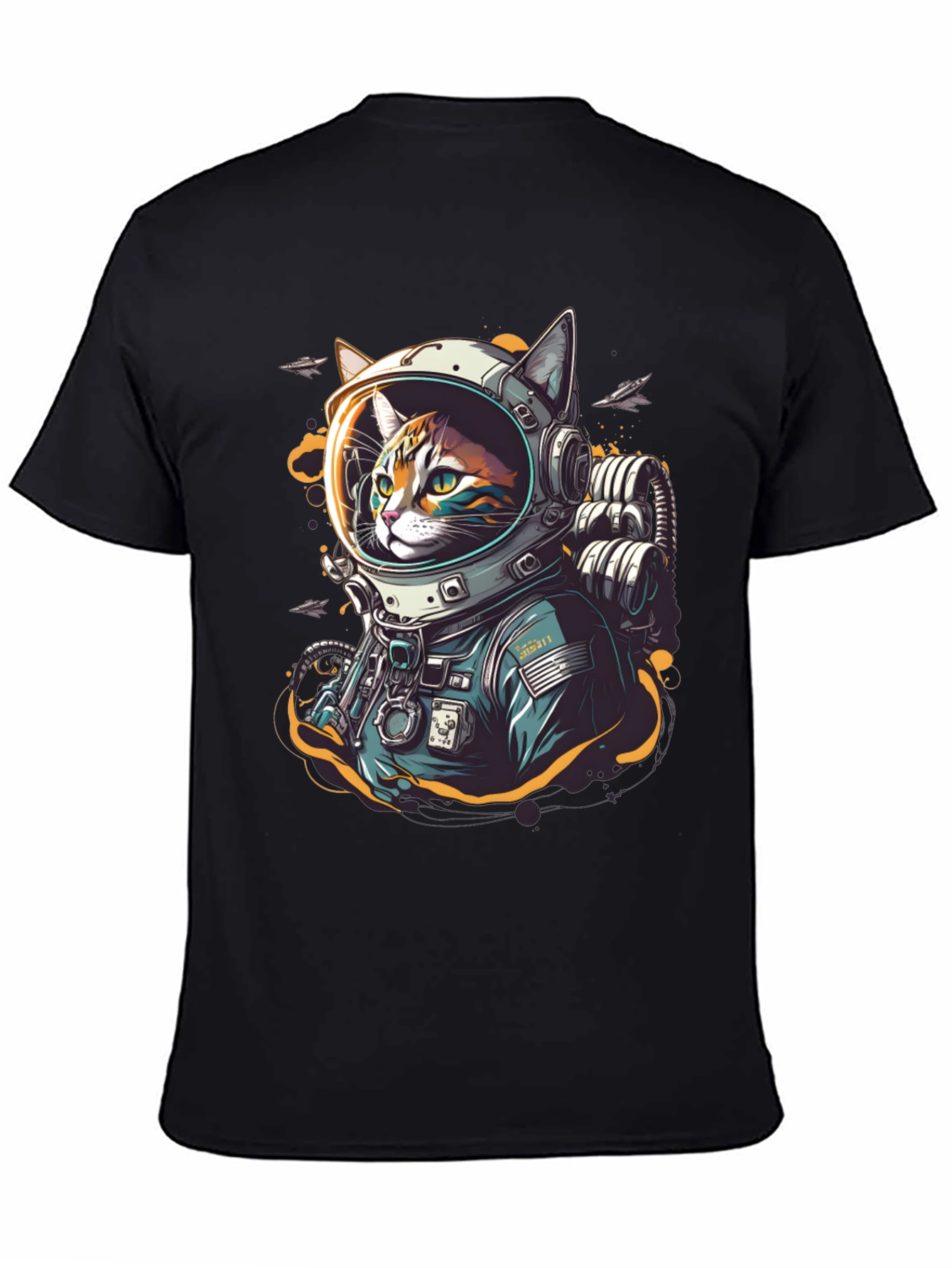 Cool Cat Astronaut Graphic T-Shirt