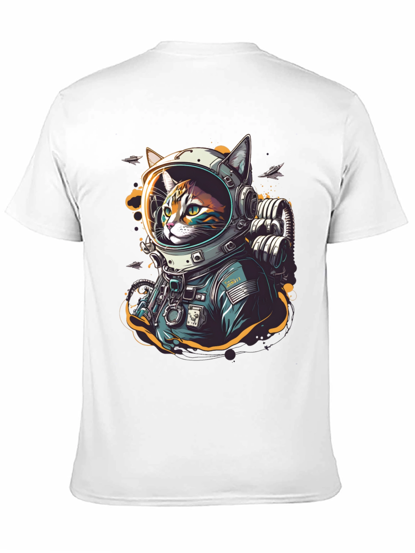 Cool Cat Astronaut Graphic T-Shirt