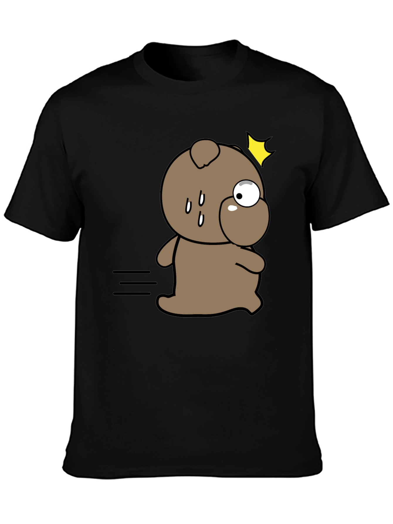 Funny Cartoon Dog Black T-Shirt