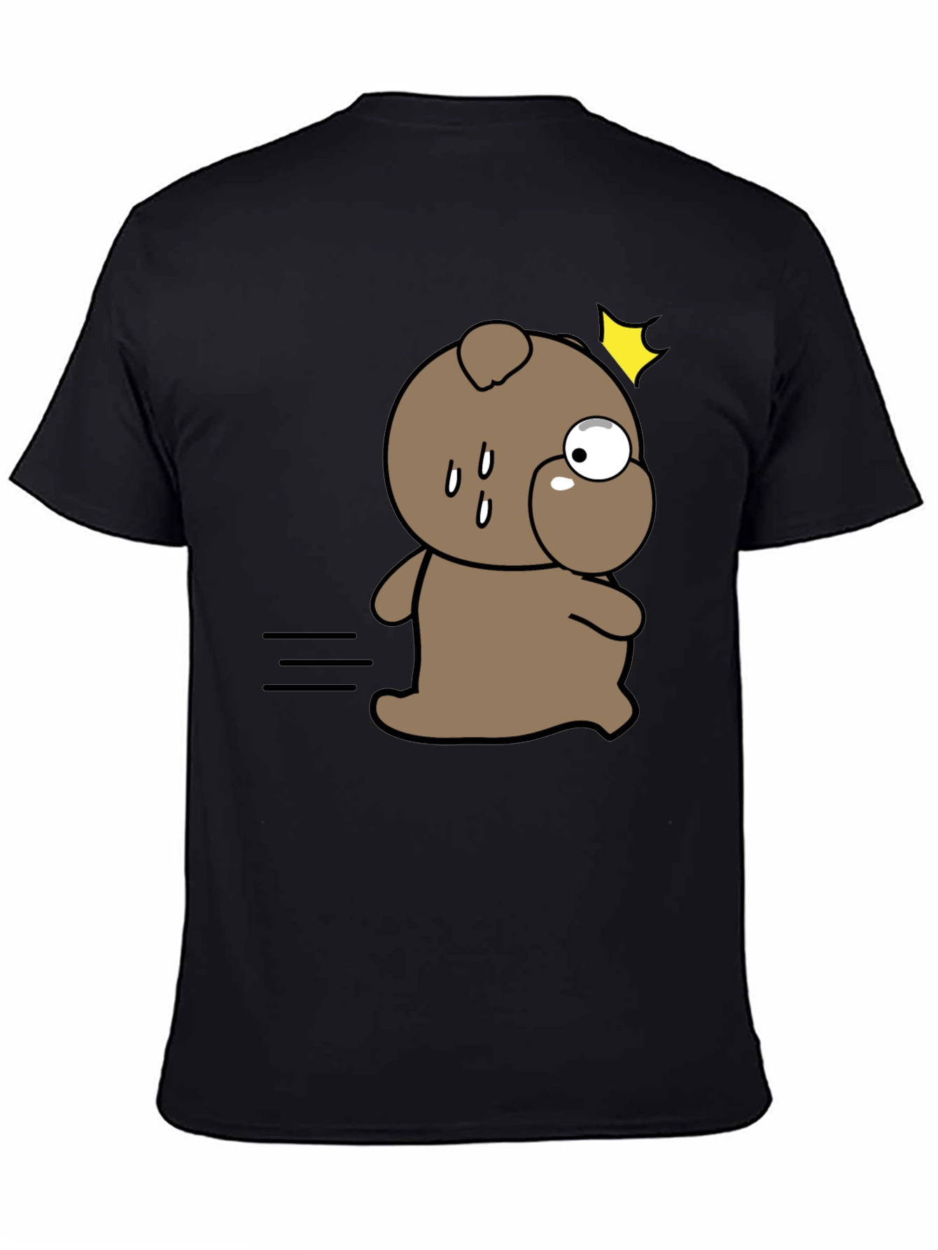 Funny Cartoon Dog Black T-Shirt