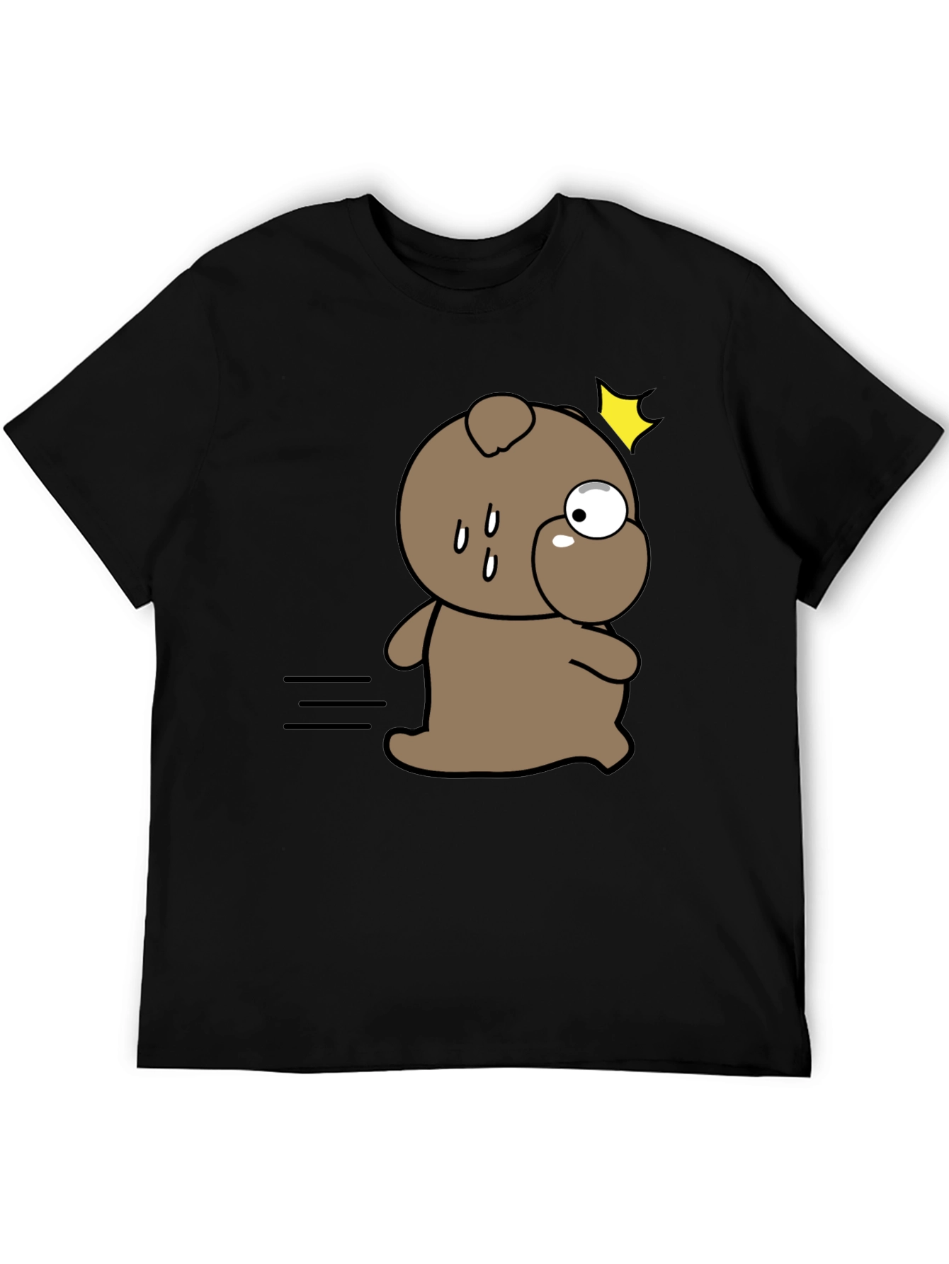 Funny Cartoon Dog Black T-Shirt