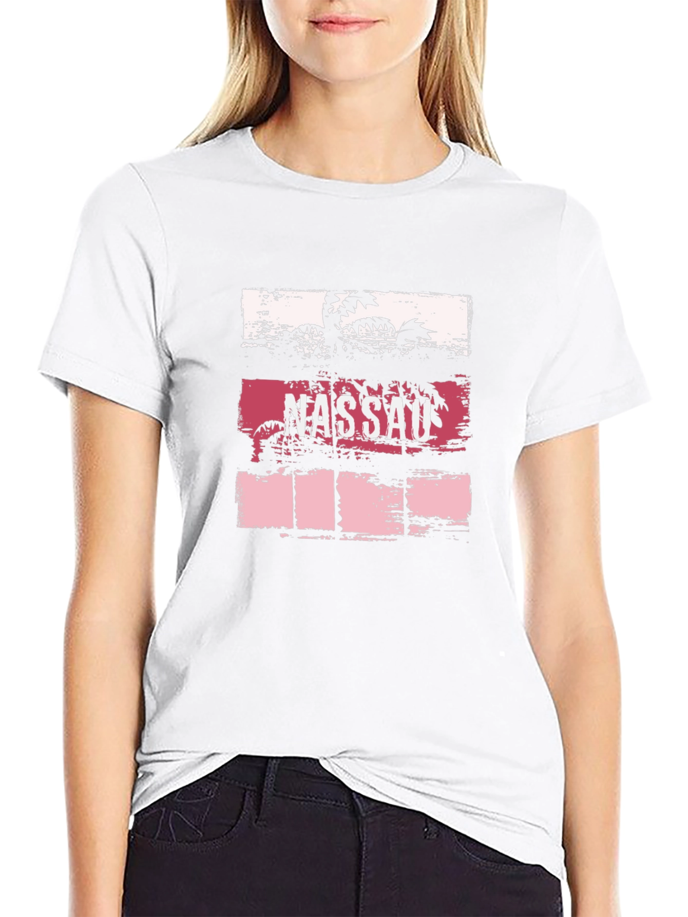 Nassau Palm Tree Graphic Tee - Black Cotton T-Shirt