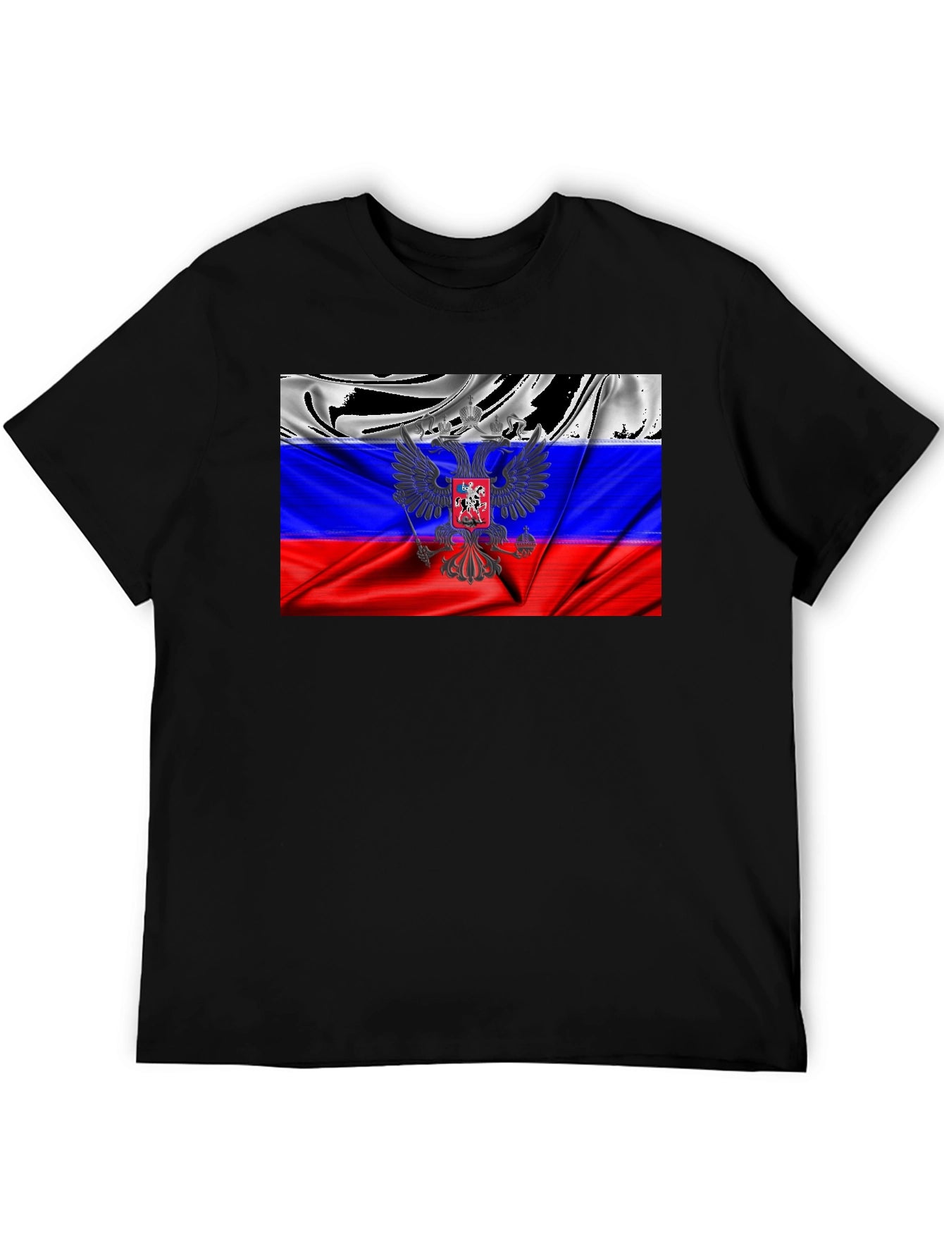 Russian Flag T-Shirt - Patriotic Eagle Design