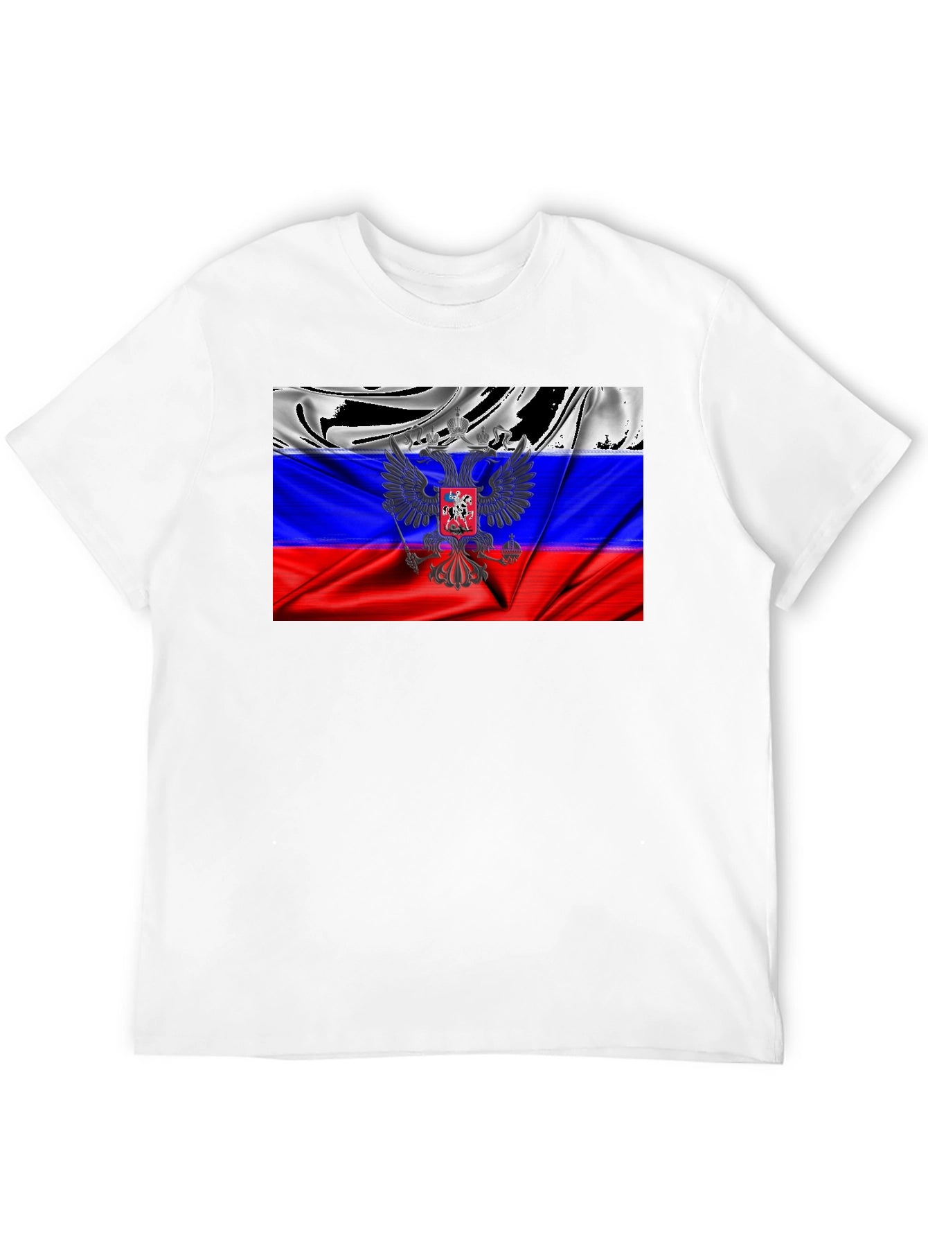 Russian Flag T-Shirt - Patriotic Eagle Design