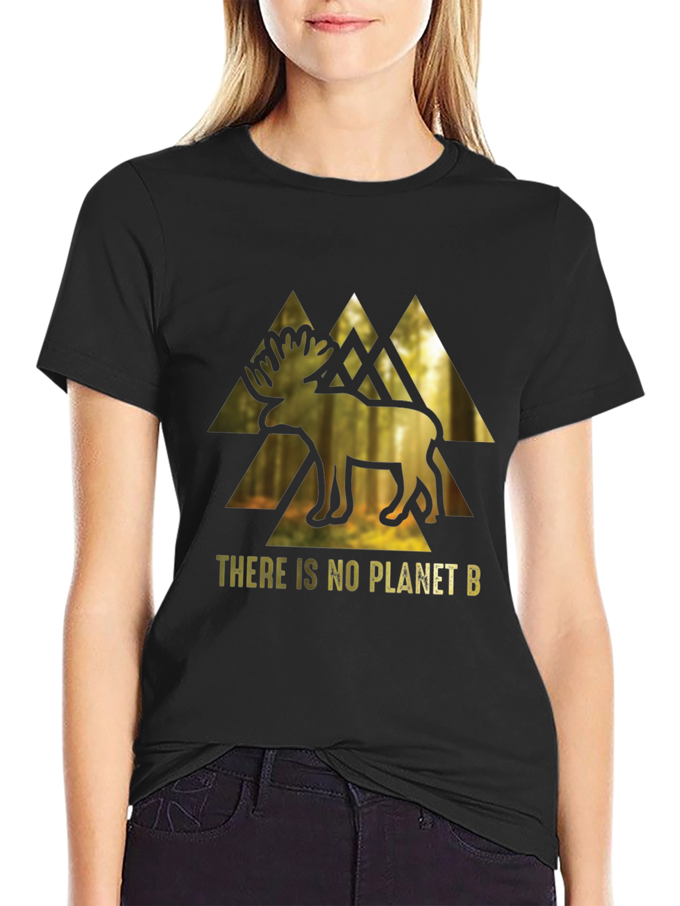 Eco-Conscious Moose Graphic T-Shirt