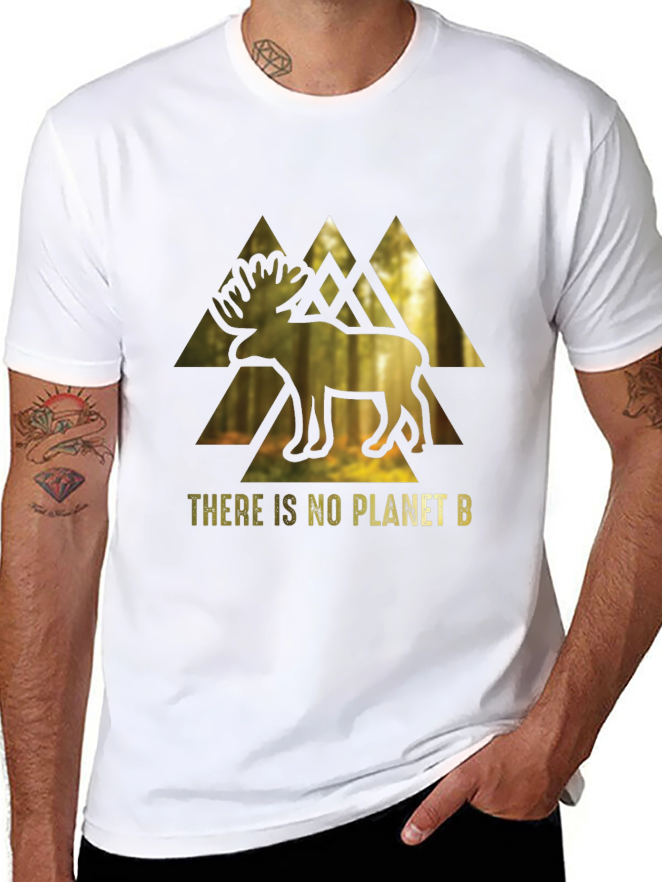 Eco-Conscious Moose Graphic T-Shirt