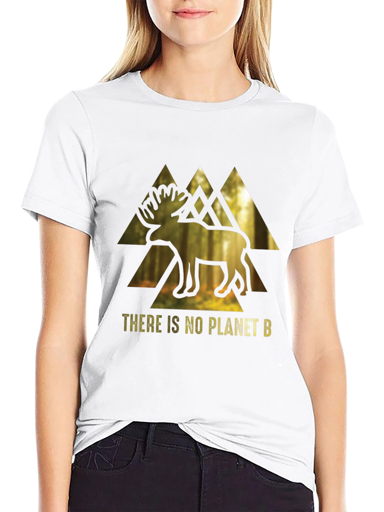 Eco-Conscious Moose Graphic T-Shirt