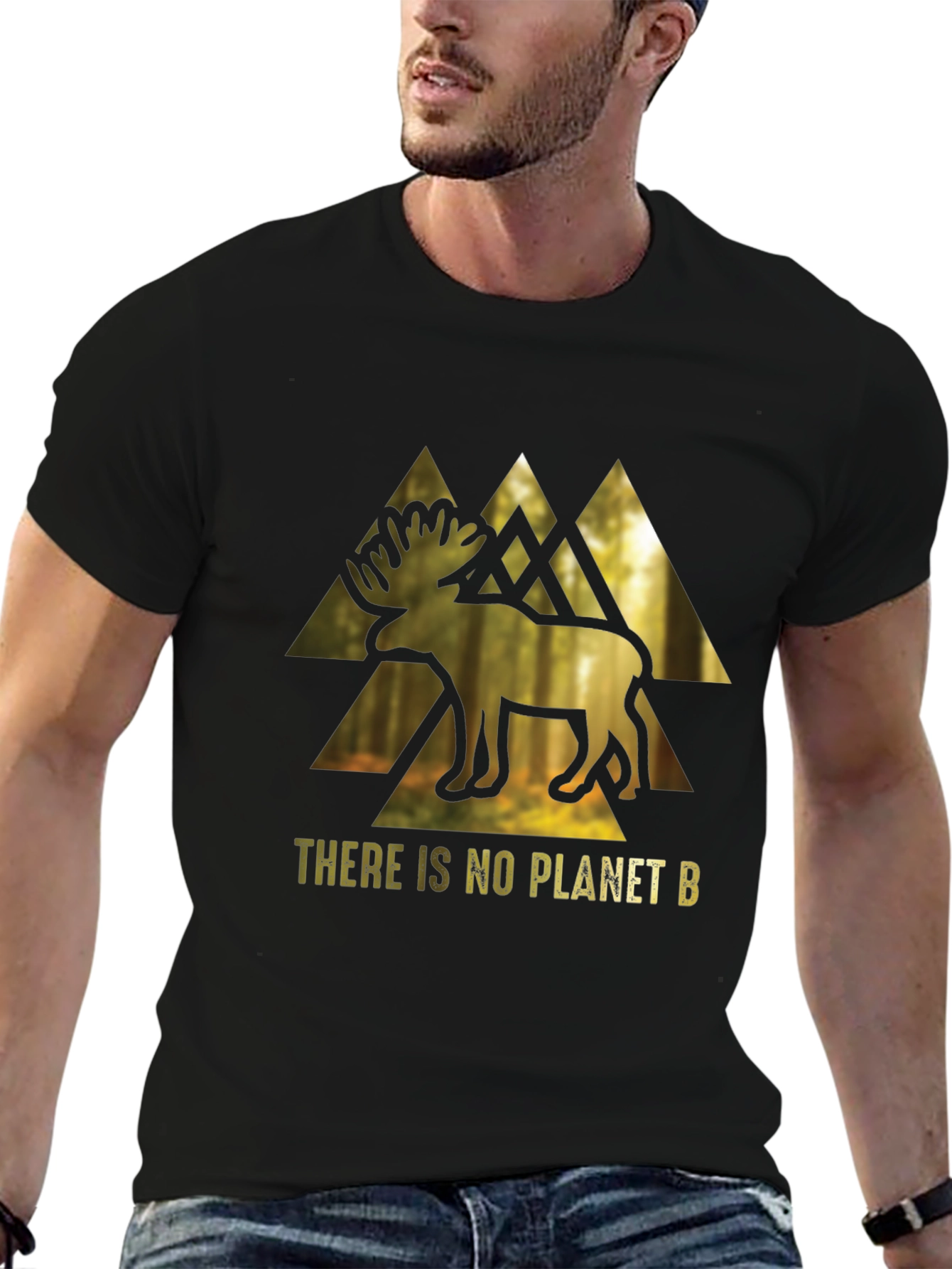 Eco-Conscious Moose Graphic T-Shirt