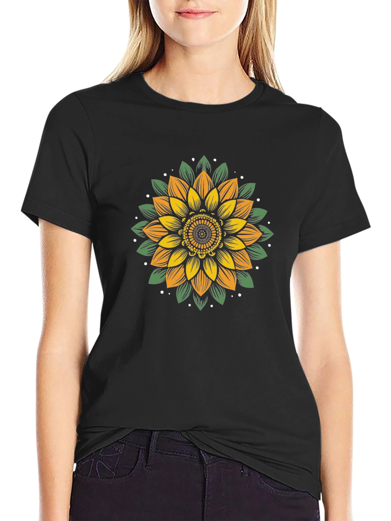 Sunflower Graphic Tee - Black