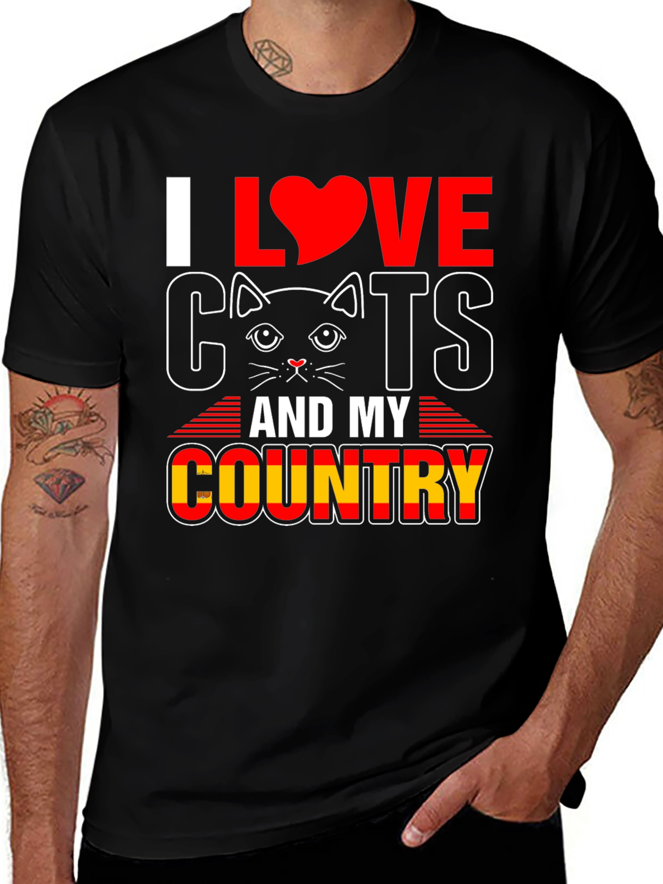 I Love Cats and My Country T-Shirt