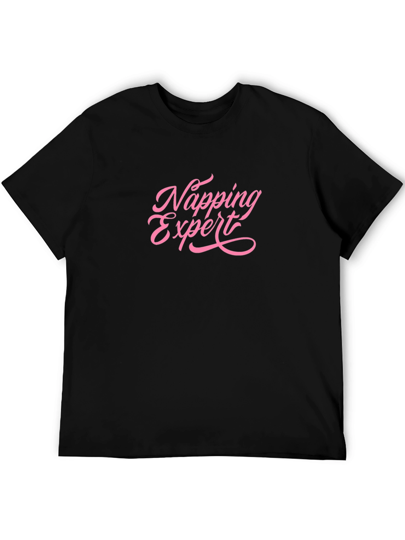 Napping Expert Black Cotton Tee - Relaxed Comfort
