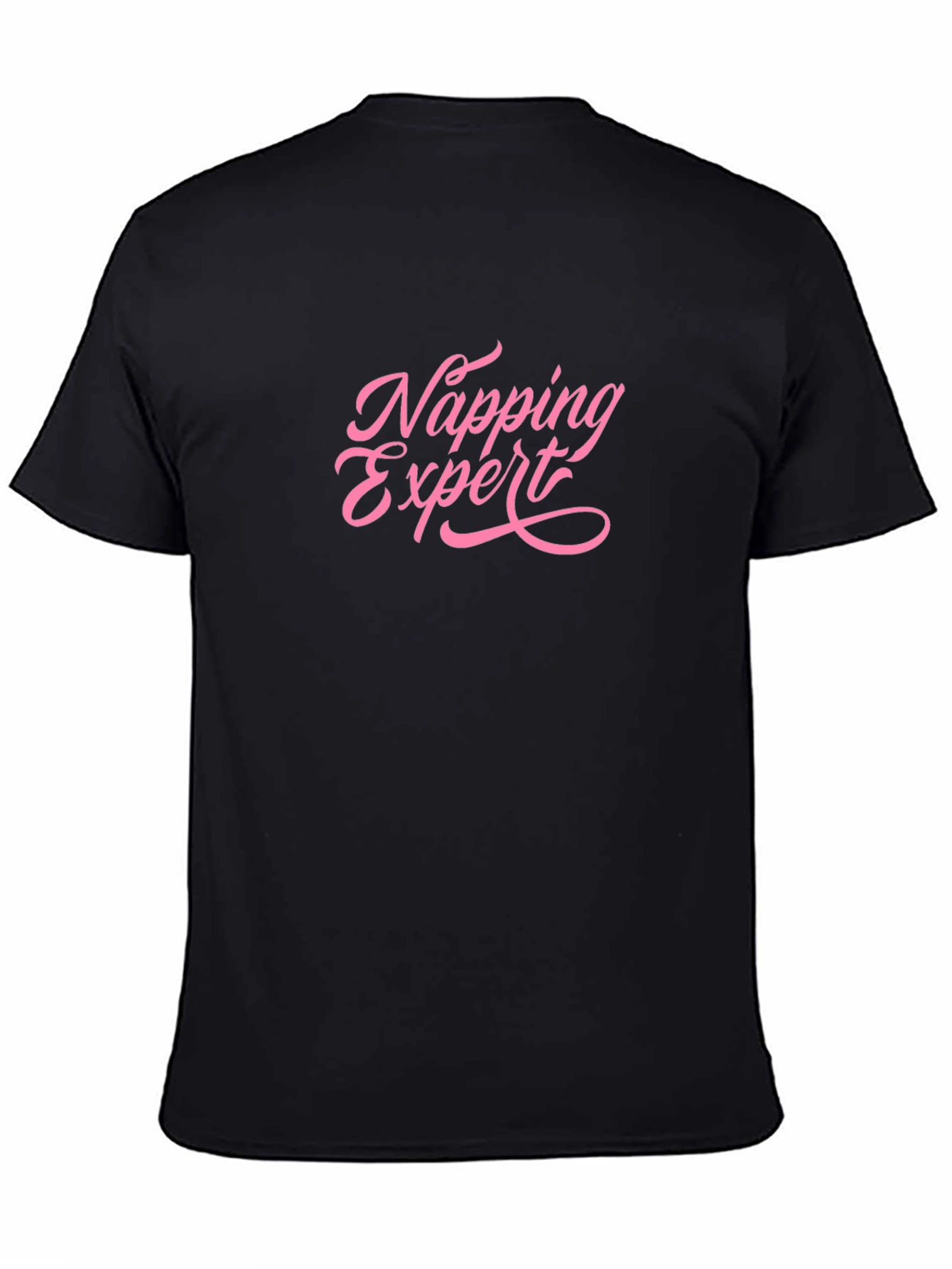 Napping Expert Black Cotton Tee - Relaxed Comfort